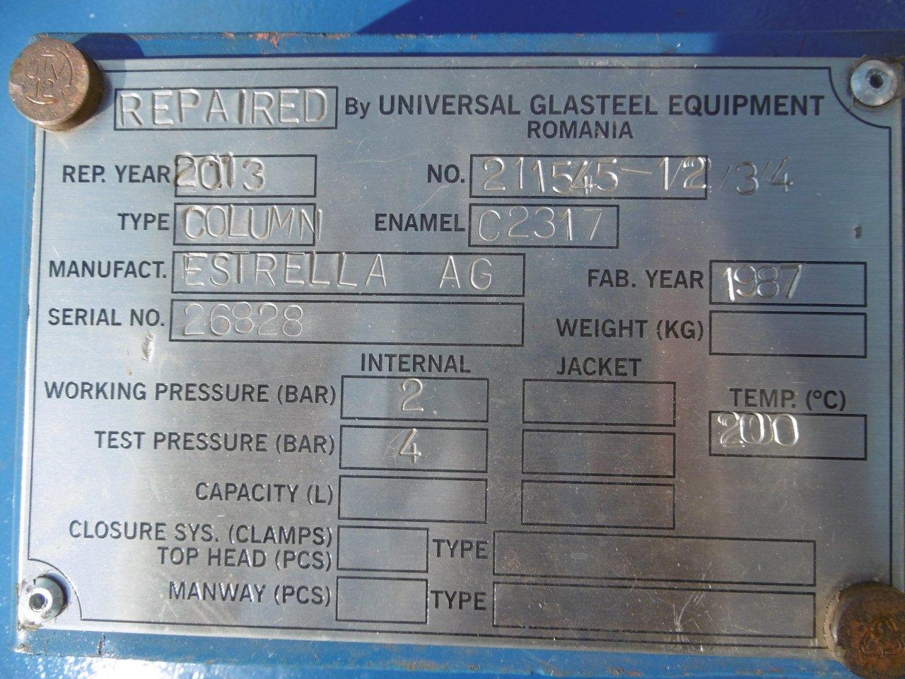  Glasslined Packed Column 800 mm (31.5 in) For Sale - IPP# 211545