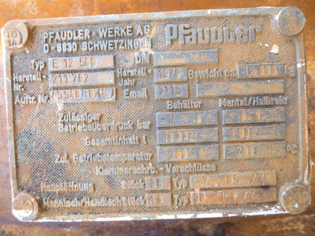 Glasslined Pfaudler E Batch-Type Agitated Reactor - IPP# 211550