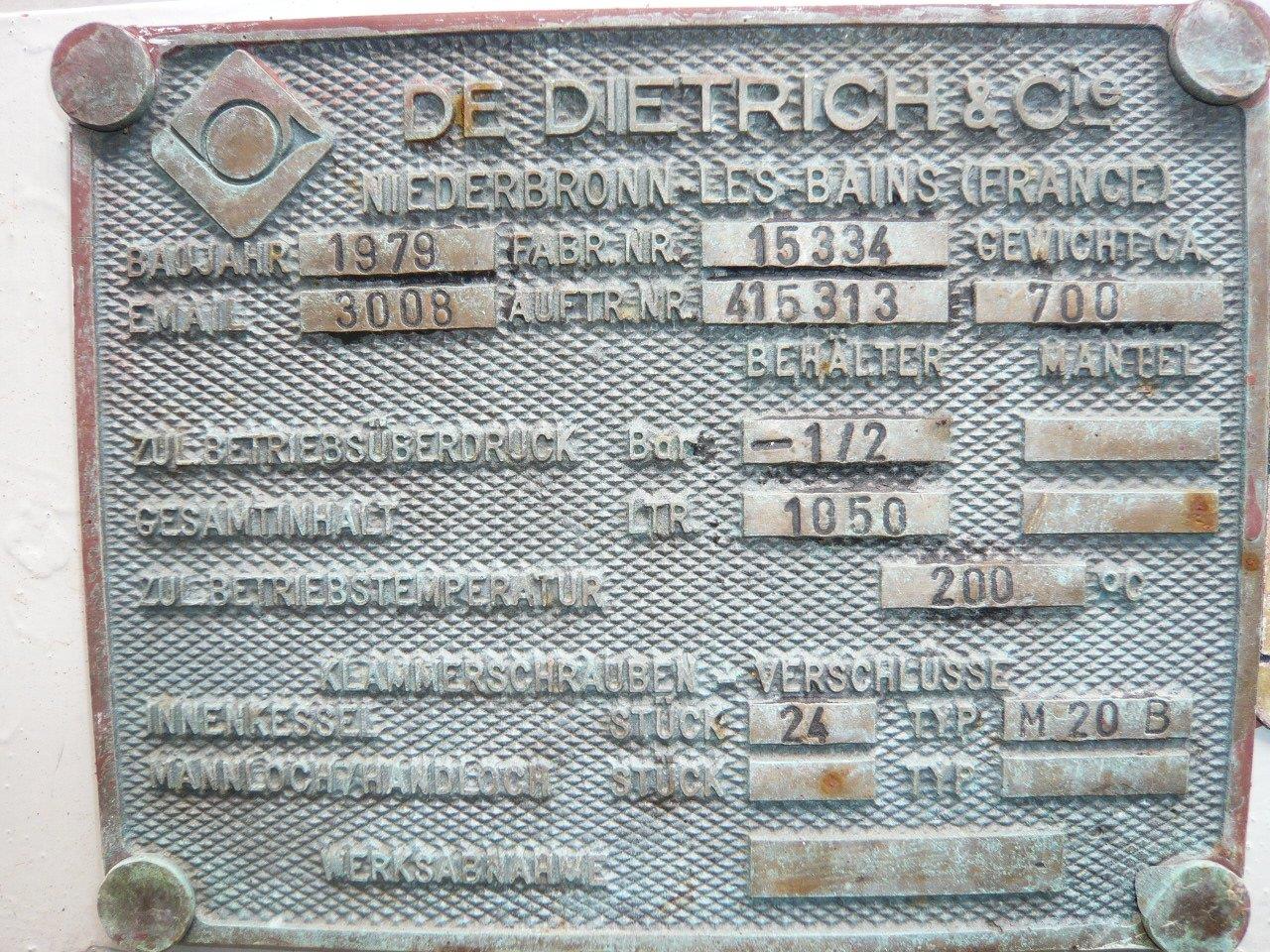 Glasslined DeDietrich CHS-800-005 Tank - IPP# 211603