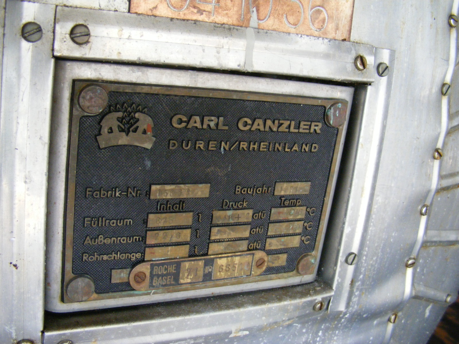 Stainless Steel 316 Carl Canzler Tank - IPP# 211761