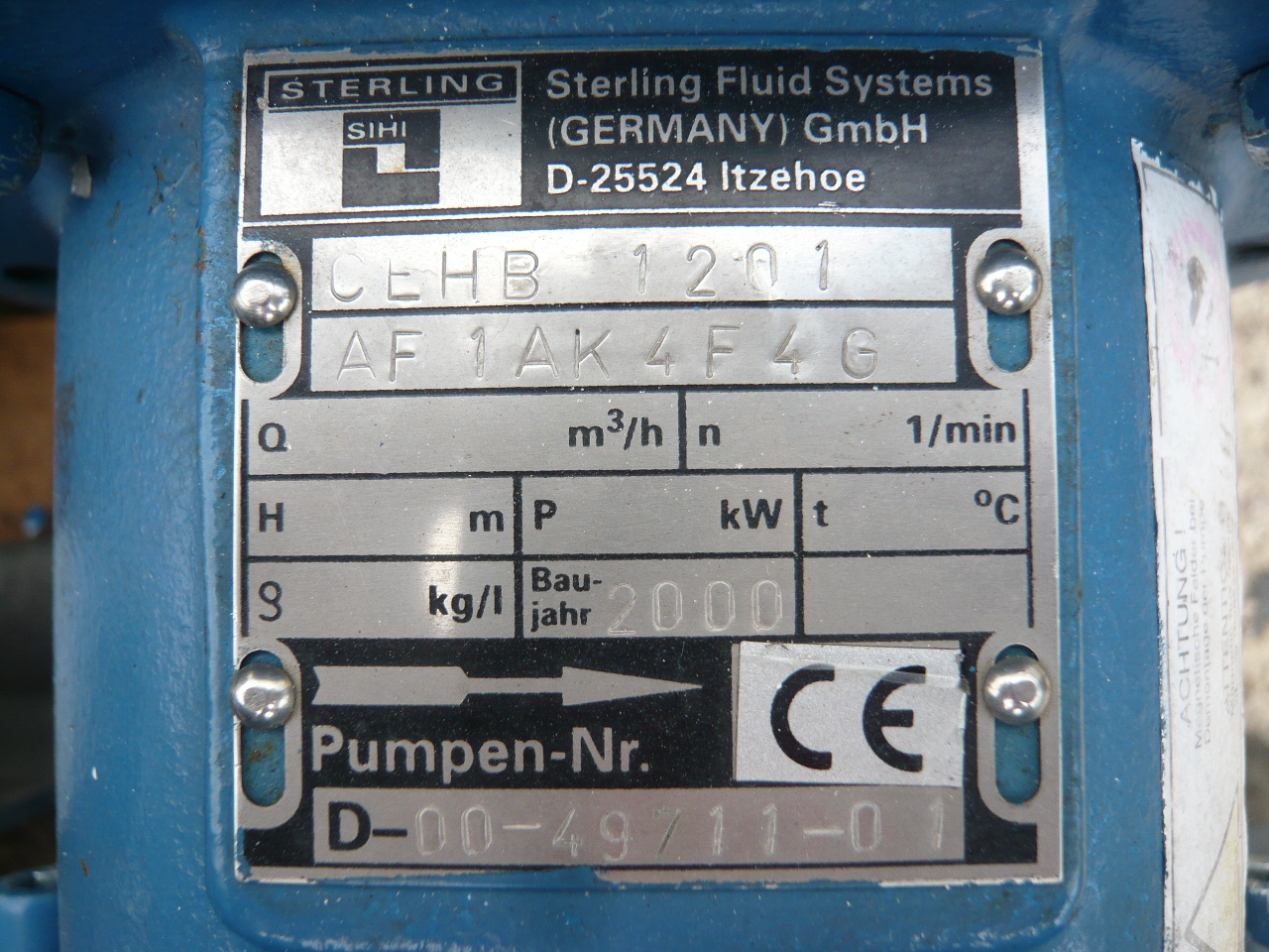 Unused Centrifugal Pump 0.6 m3/h (2.6 GPM) Stainless Steel 316 For Sale - IPP# 211792