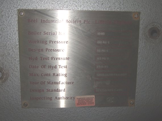 Beel Industrial Boilers Ltd. Minister Steam Boiler - IPP# 212169