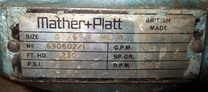 Mather & Platt Centrifugal Pump - IPP# 212350