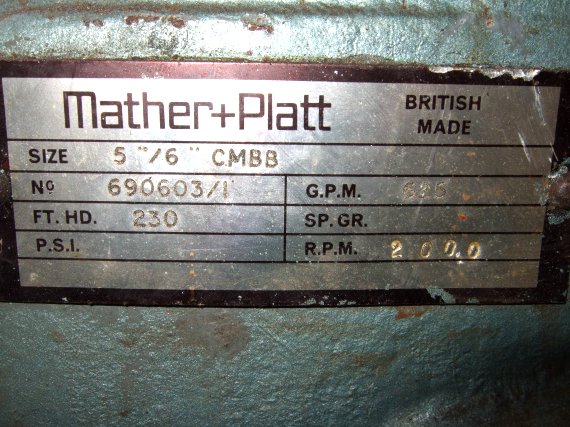 Mather & Platt Centrifugal Pump - IPP# 212350