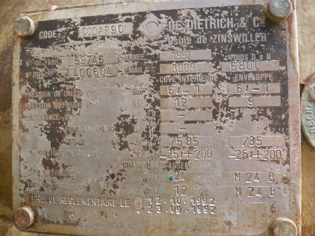 Glasslined DeDietrich CE Batch-Type Agitated Reactor - IPP# 212452