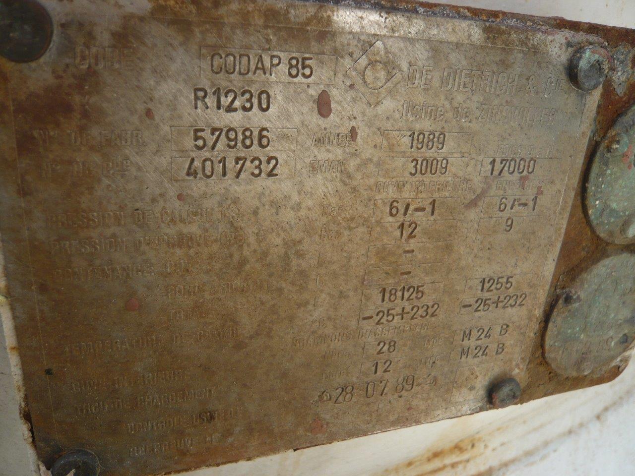 Glasslined DeDietrich Codap 85 Batch-Type Agitated Reactor - IPP# 212472
