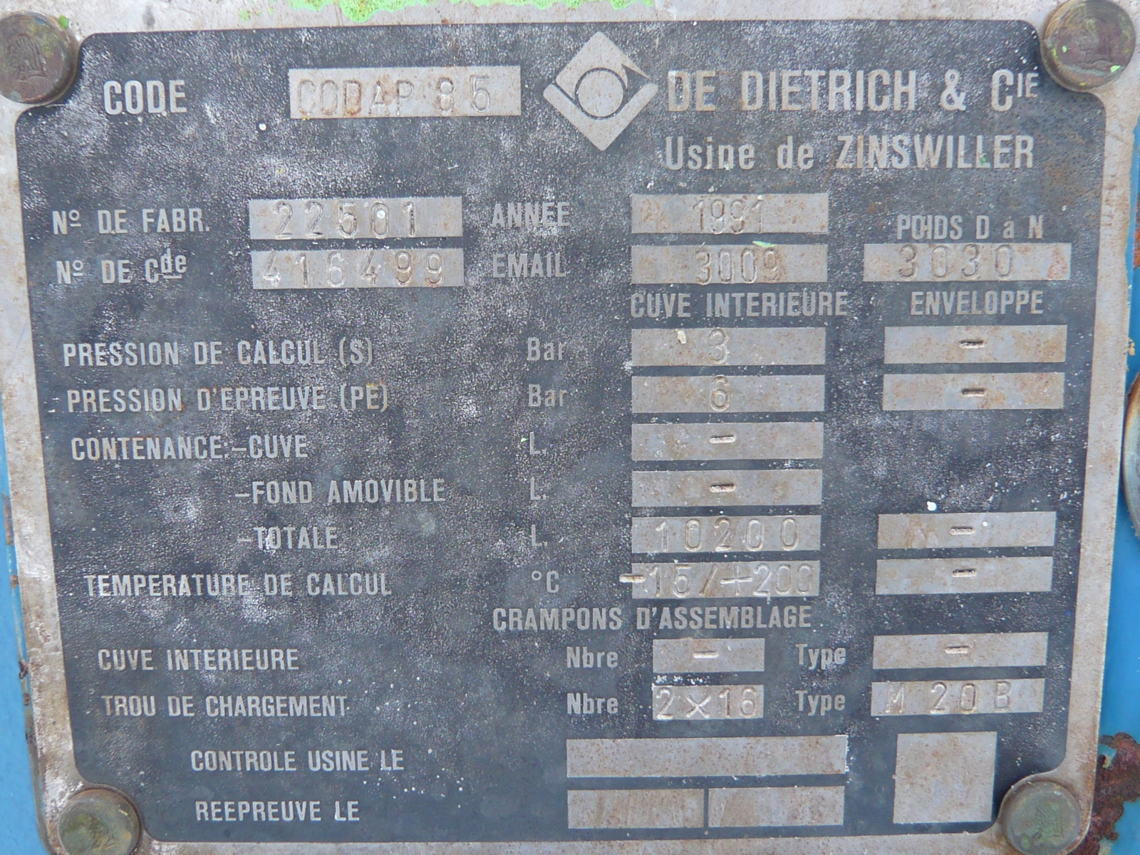 Glasslined DeDietrich CSH-10000 Tank - IPP# 212486