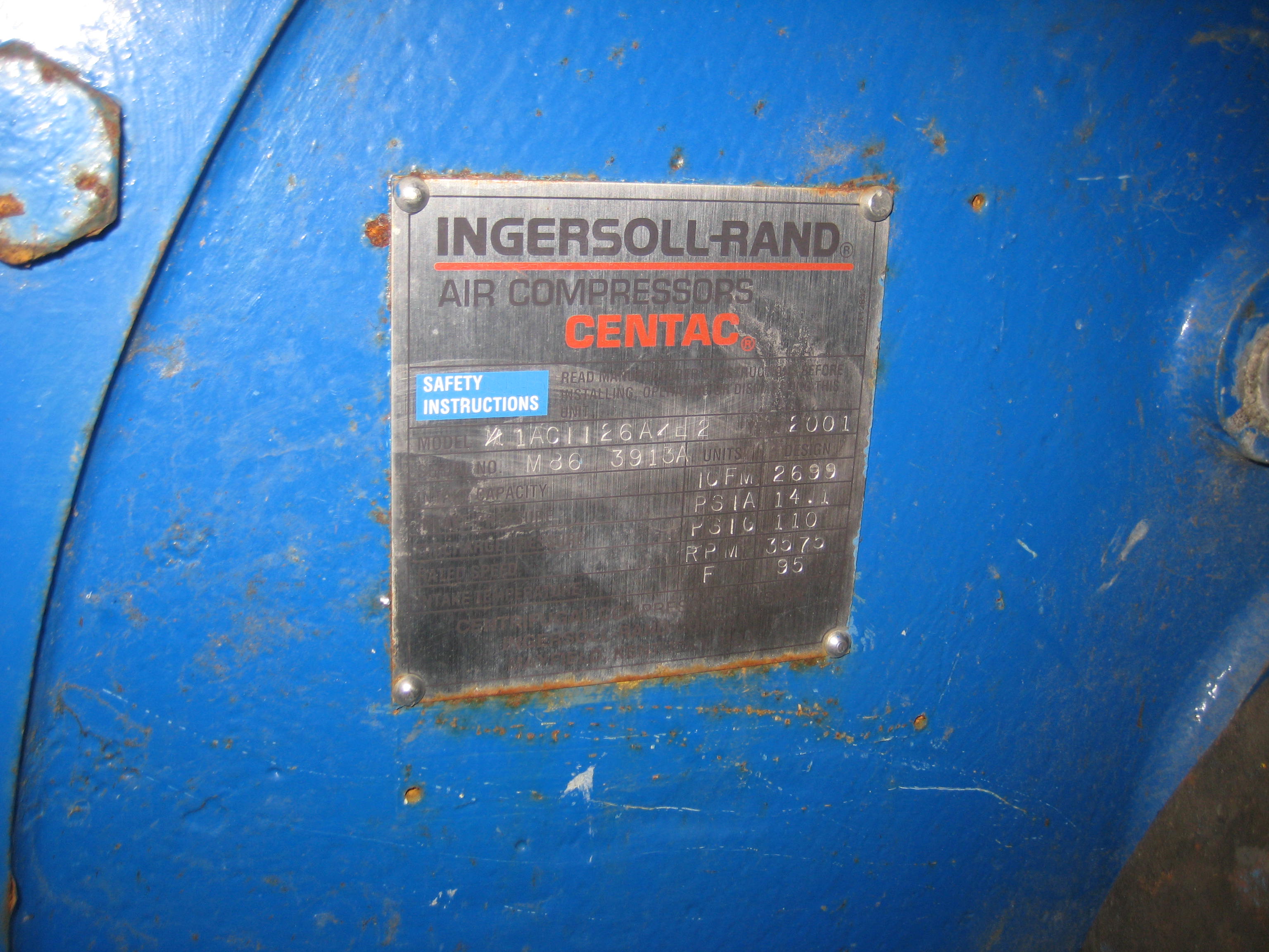  Carbon Steel Centrifugal Compressor 4,586 m3/h (2,699 CFM) For Sale - IPP# 212639