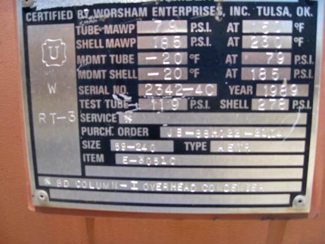 Unused Shell and Tube Heat Exchanger 975 m² (10,500 ft²) Carbon Steel For Sale - IPP# 212740