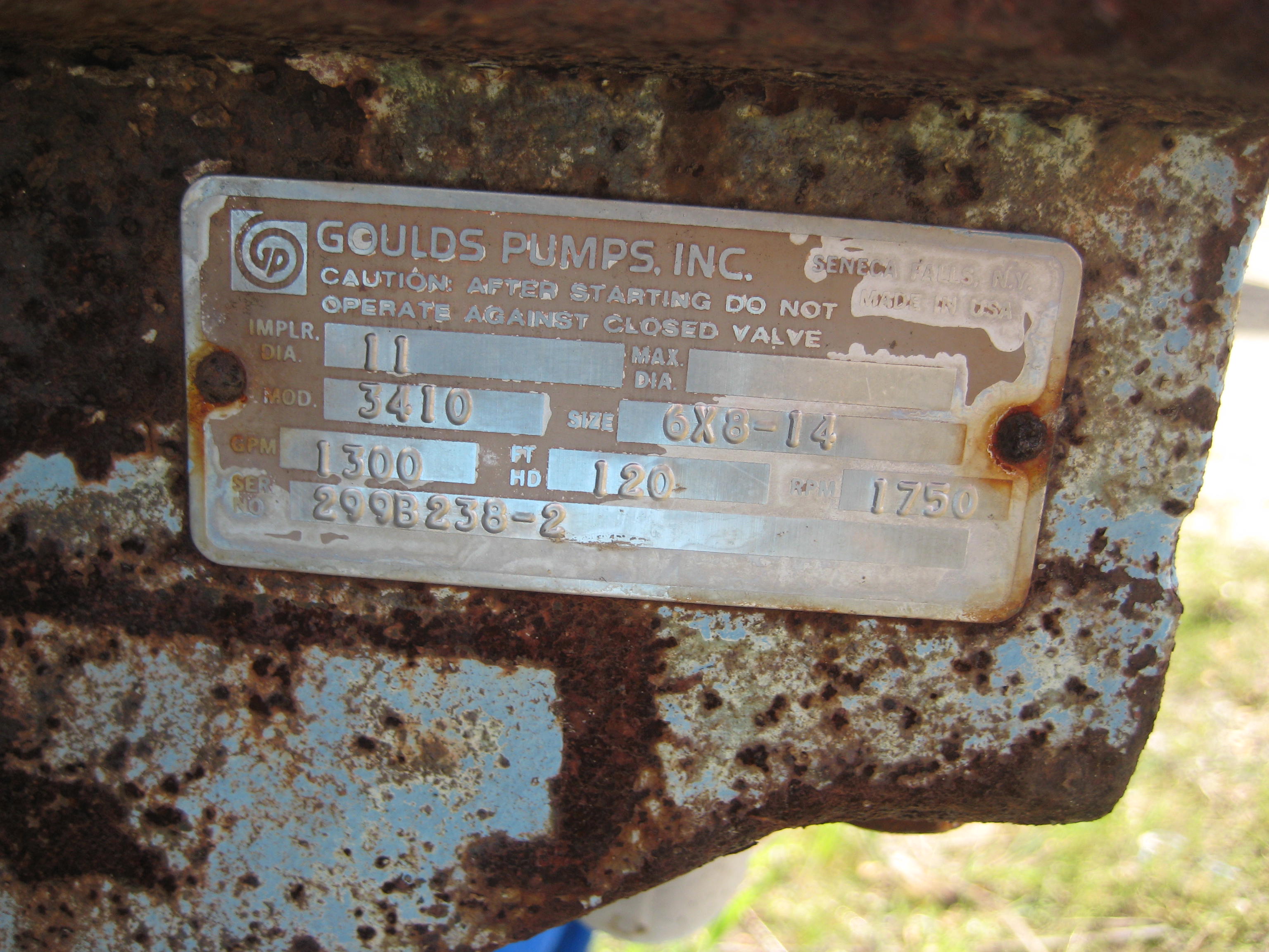 Carbon Steel Clad Goulds ITT 3410 Centrifugal Pump - IPP# 212854