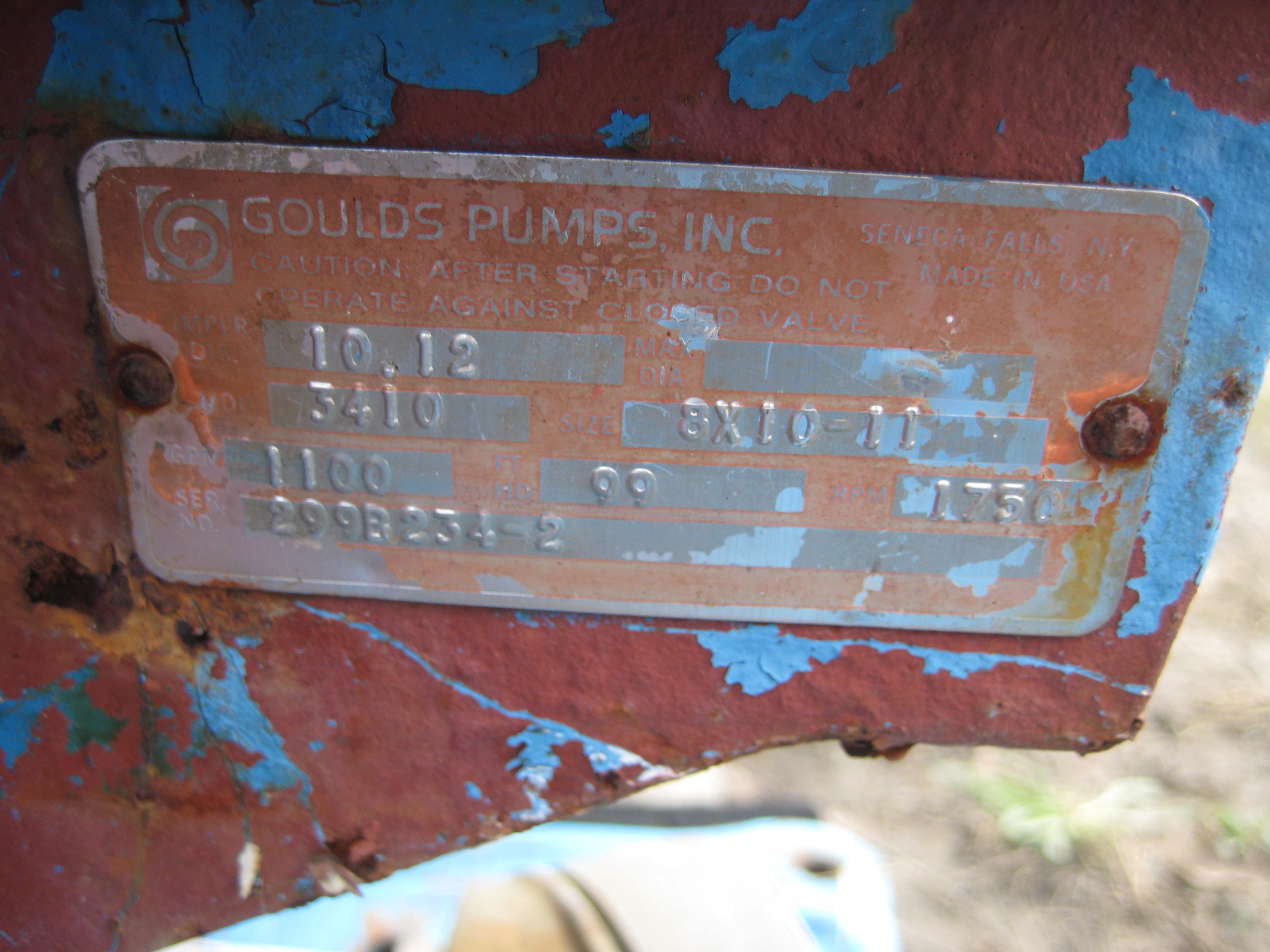 Carbon Steel Clad Goulds ITT 3410 Centrifugal Pump - IPP# 212858