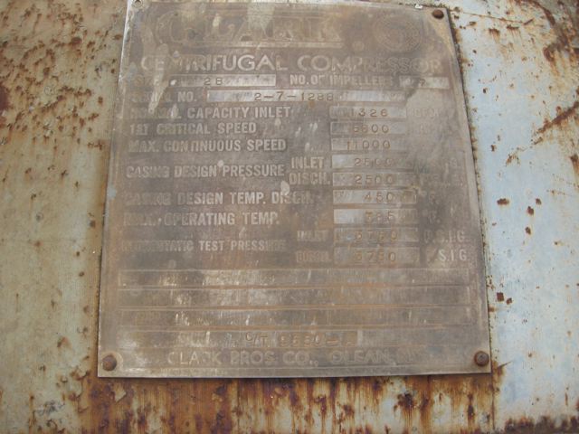  Carbon Steel Centrifugal Compressor 2,666 m3/h (1,569 CFM) For Sale - IPP# 212813