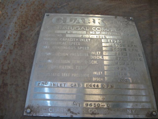  Carbon Steel Centrifugal Compressor 19,985 m3/h (11,763 CFM) For Sale - IPP# 212816