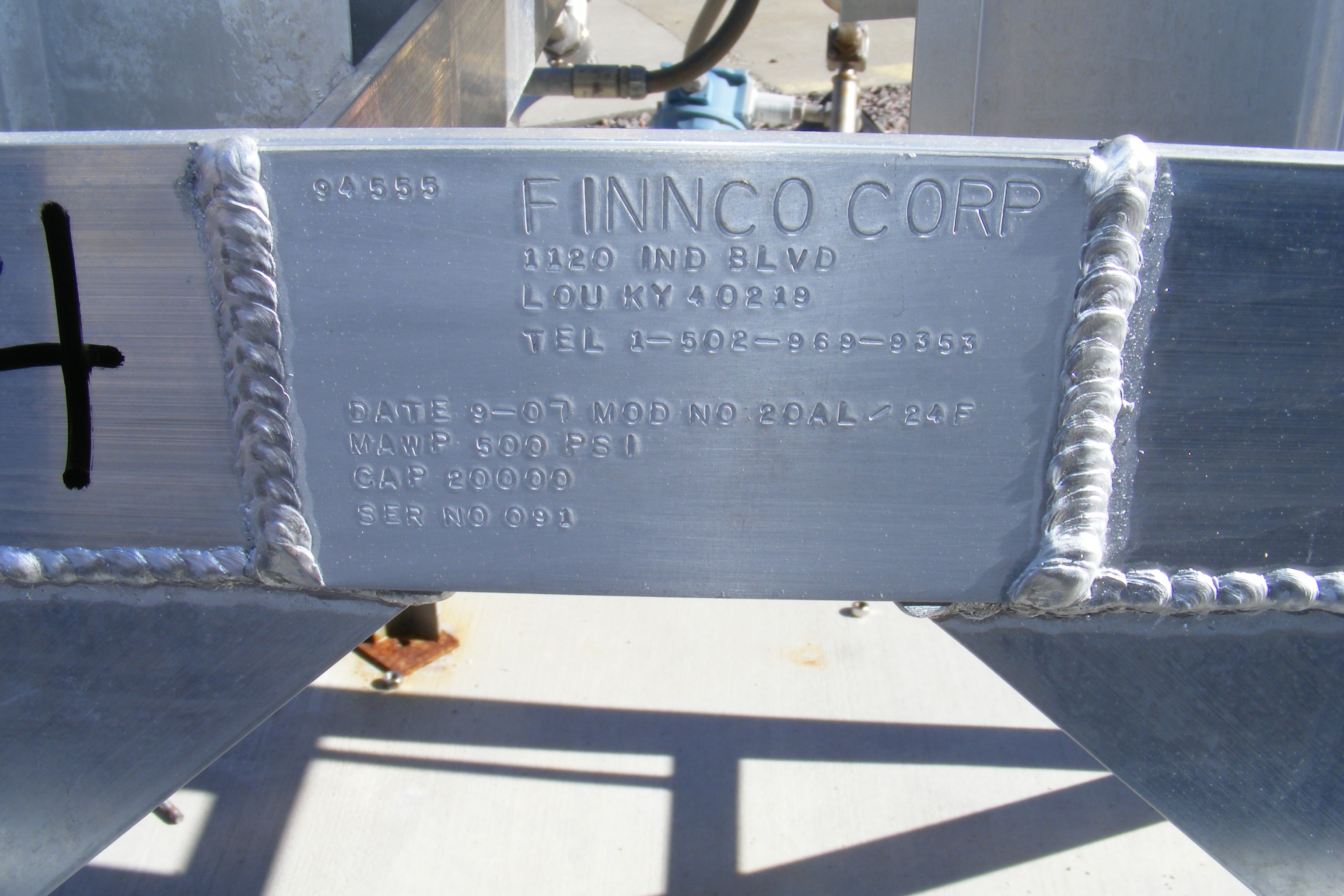 20,000 SCFH Aluminum Finnco Cryogenic Ambient Air Vaporizer - IPP# 213974