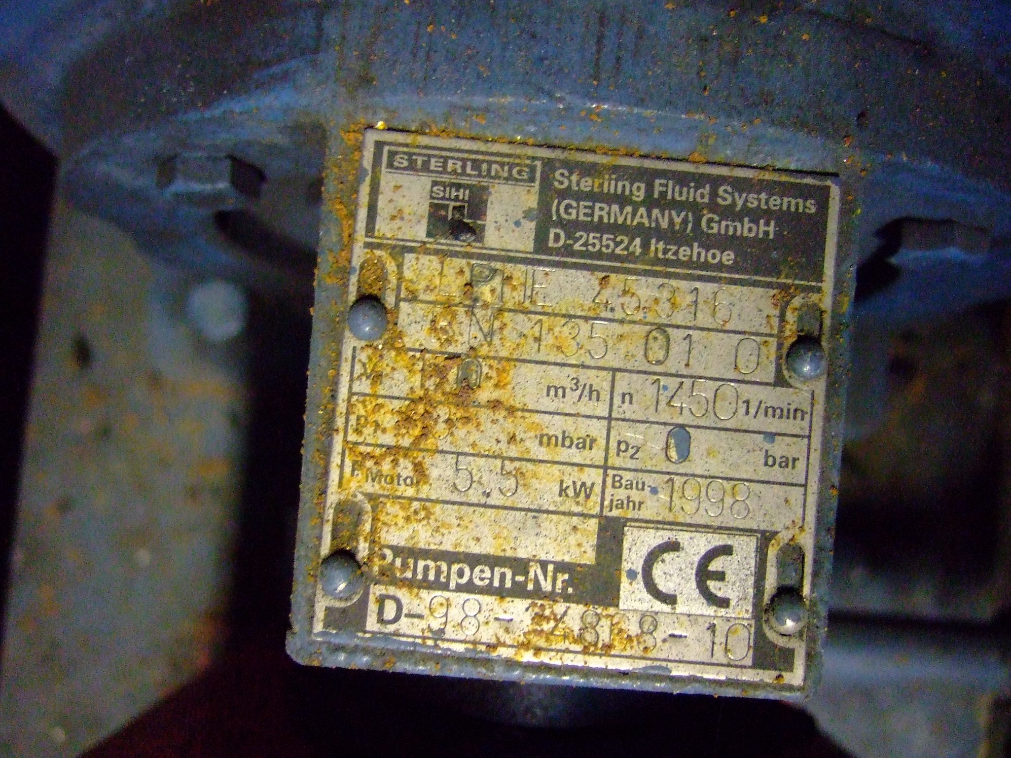  Carbon Steel  Pump-Vacuum 170 m3/h (100.1 CFM) For Sale - IPP# 225247