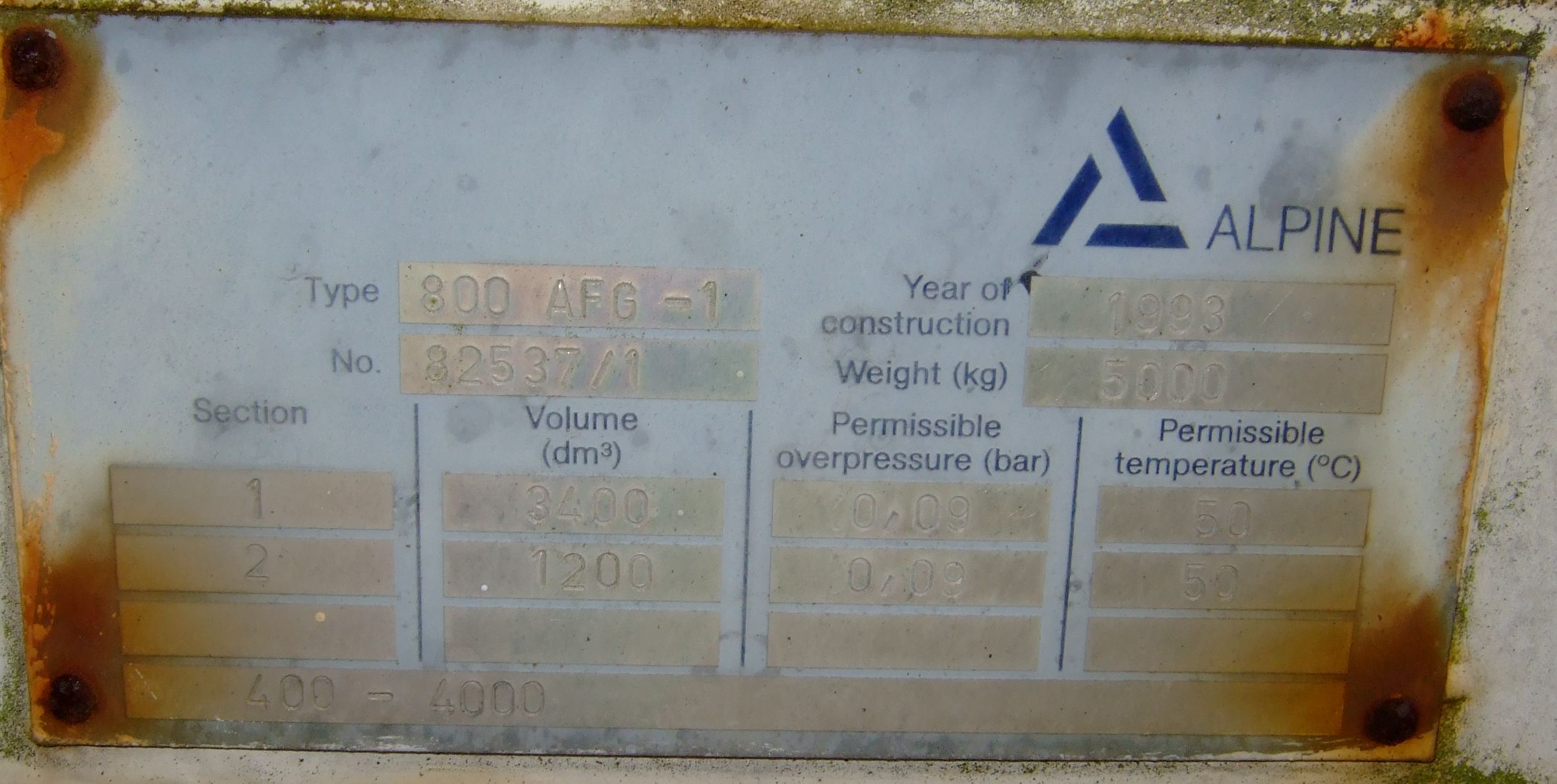 Carbon Steel Alpine (Hosokawa) 800 AFG-1 Jet Pulverizer - IPP# 225219