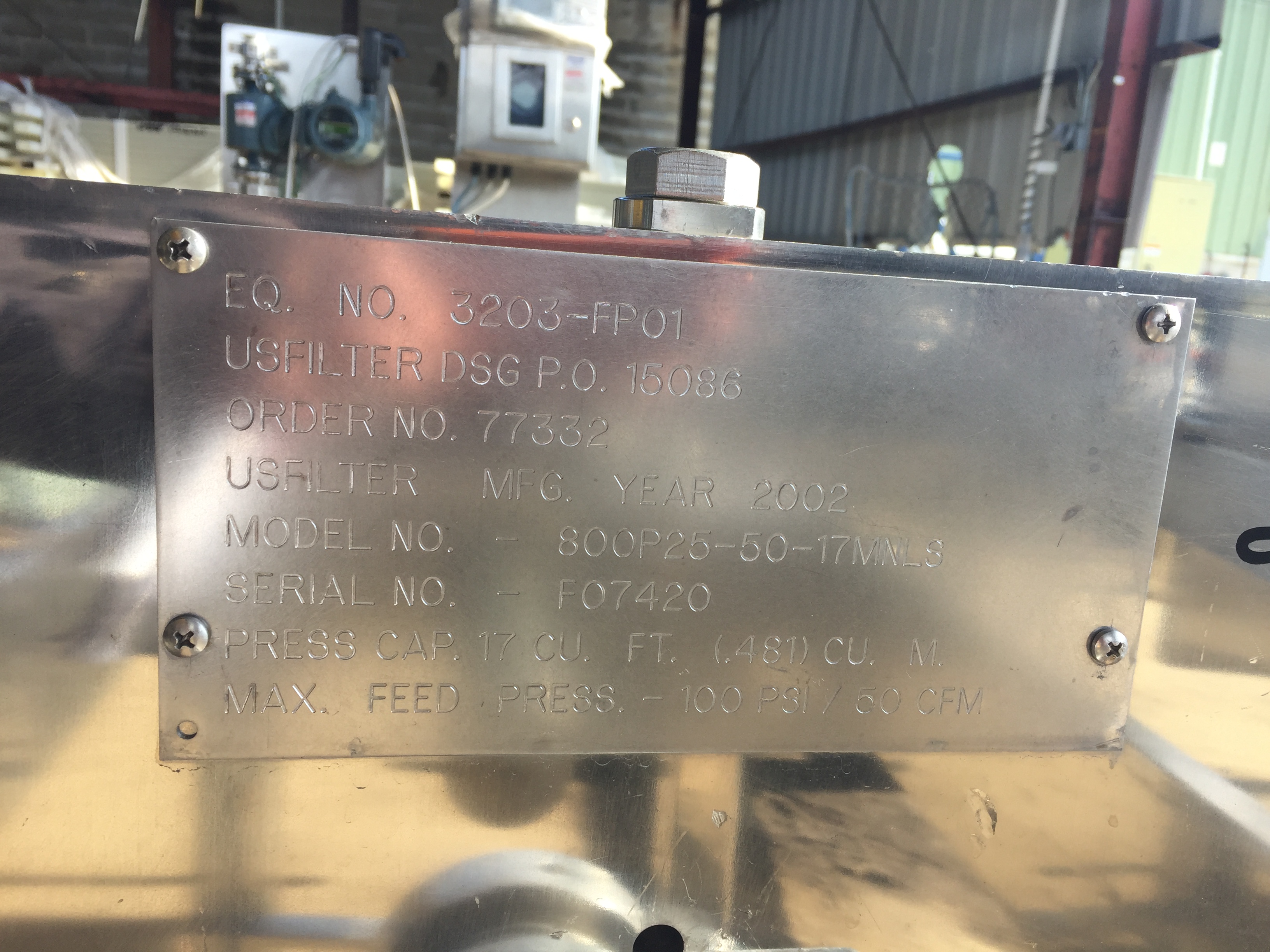  Plastic Press Filter 33 m² (355.2 ft²) For Sale - IPP# 225367