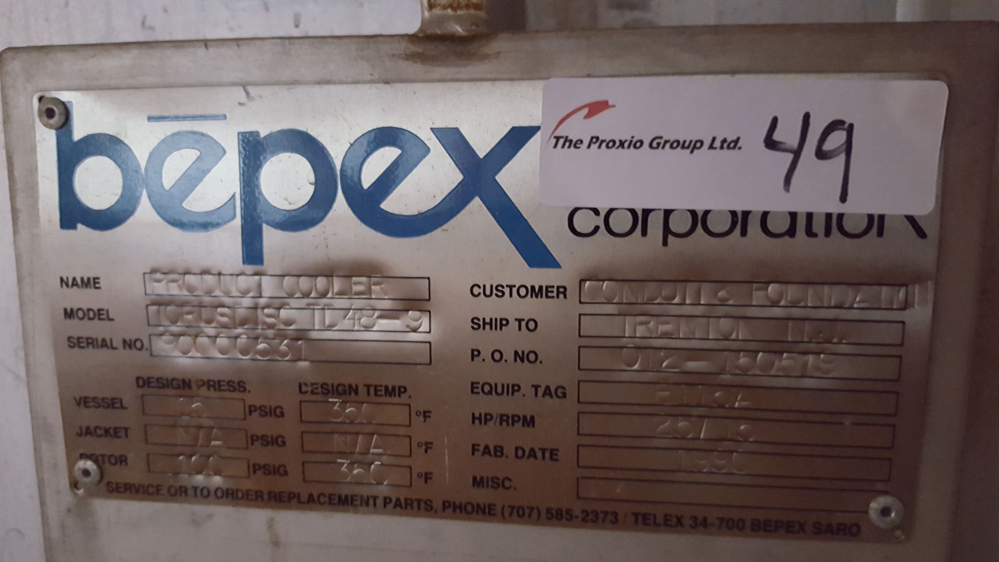 Unused Carbon Steel  Dryer-Thermal Disc 1,219 mm (48 in) For Sale - IPP# 225384