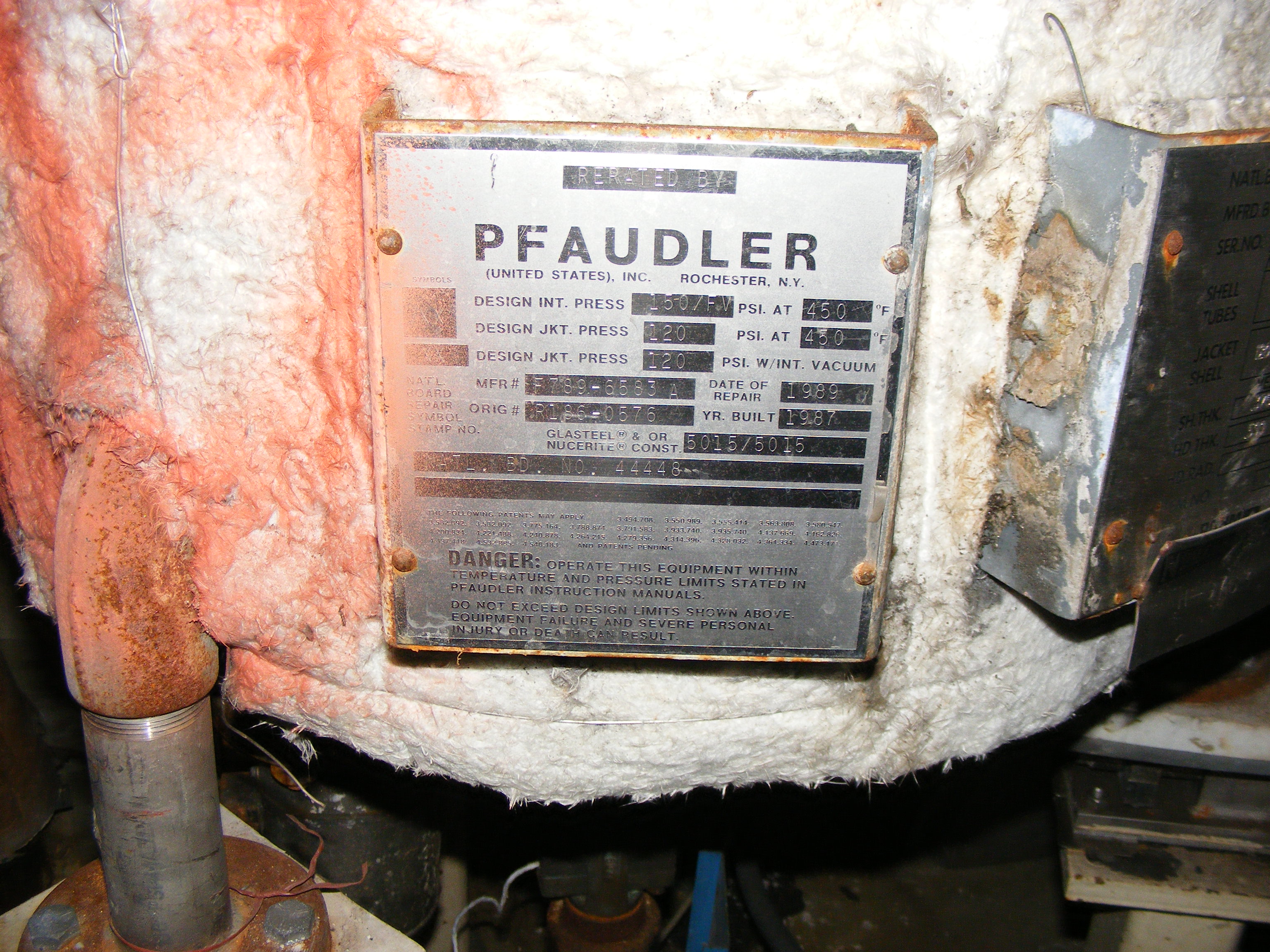 Glasslined Pfaudler P Series Batch-Type Agitated Reactor - IPP# 225337