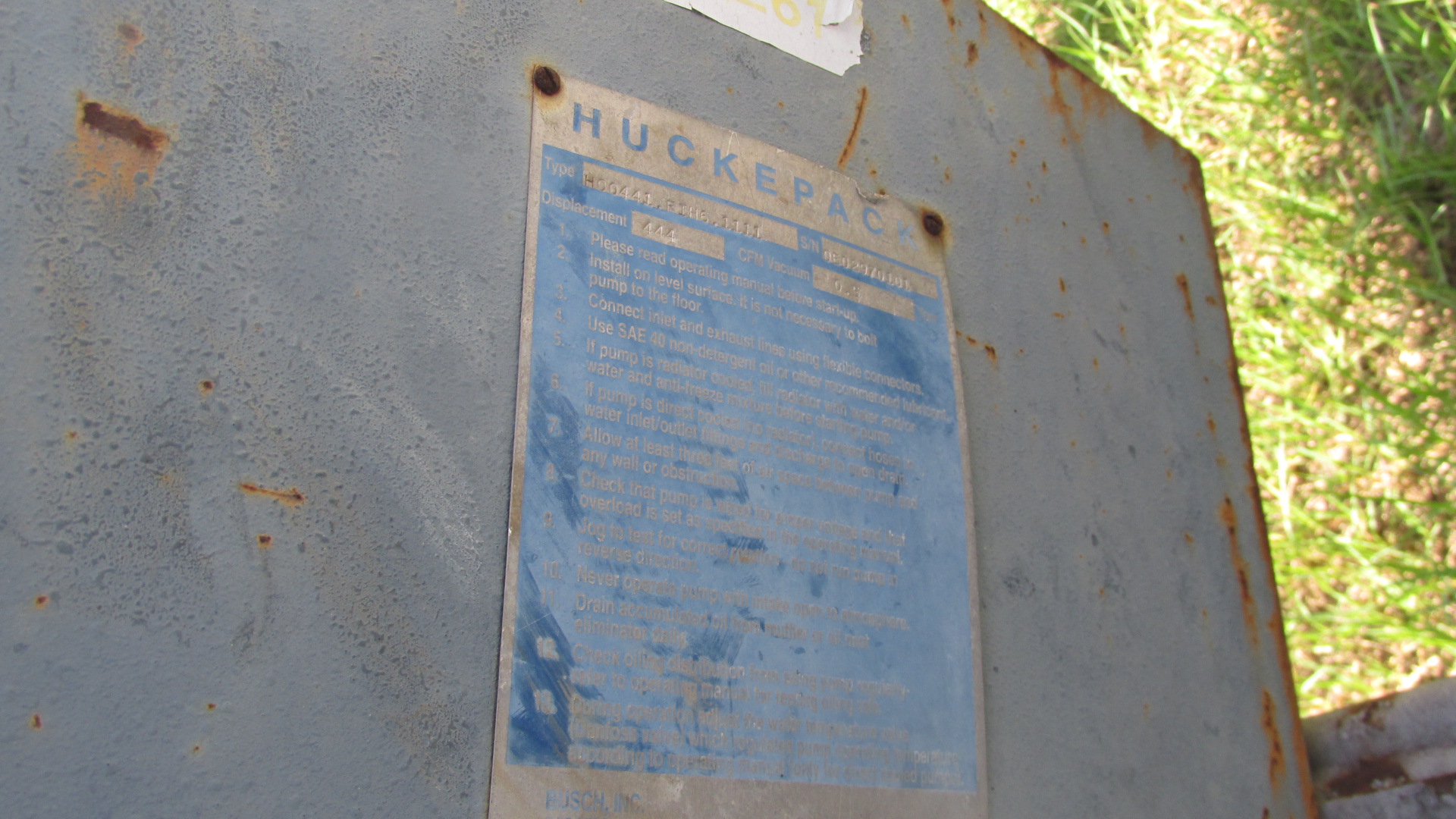 Carbon Steel Huckepack HOU441.RIHG.1111 Pump-Vacuum - IPP# 228171