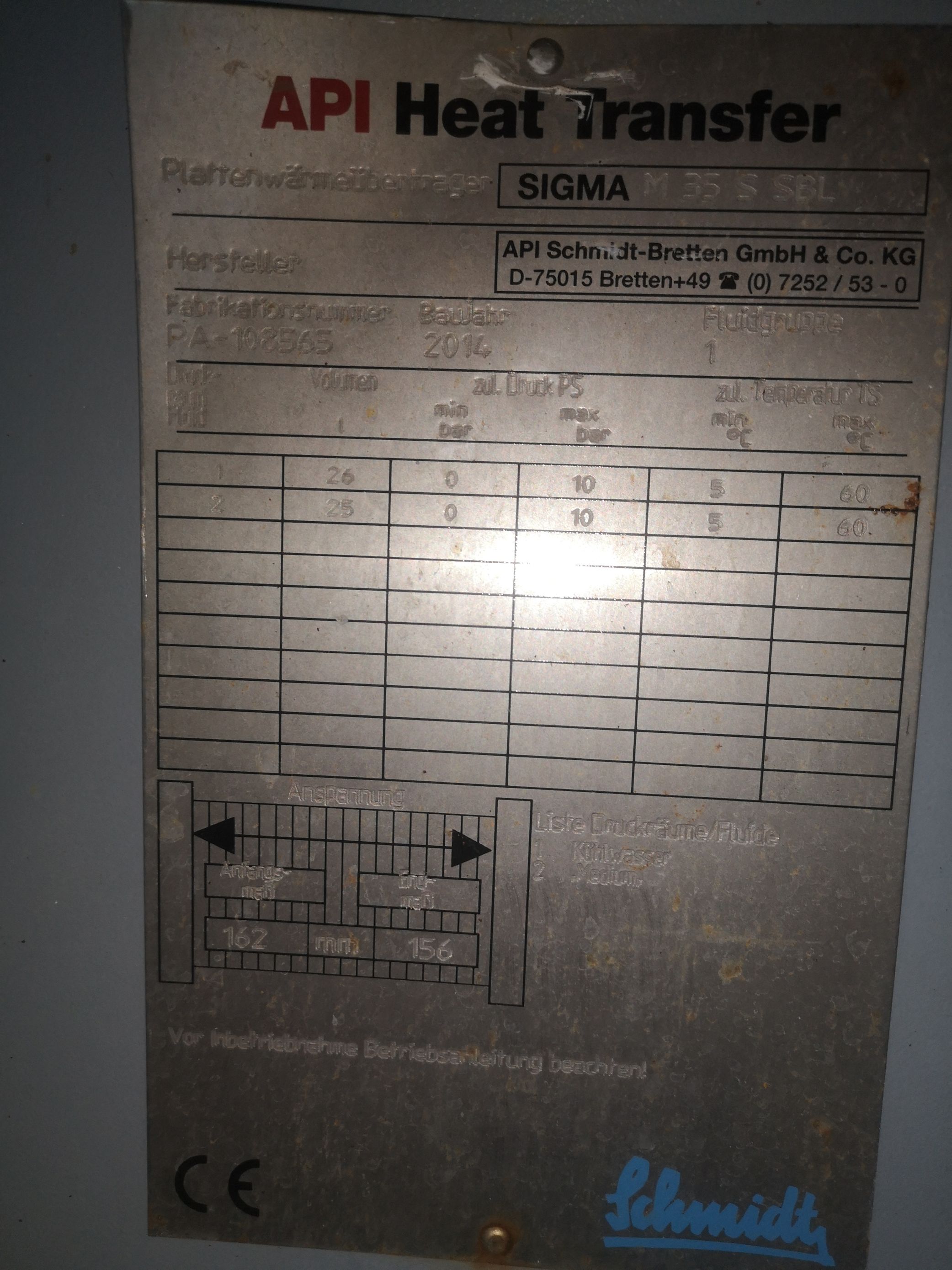  Plate and Frame Heat Exchanger 13.1 m² (141 ft²) Stainless Steel 316 For Sale - IPP# 228308