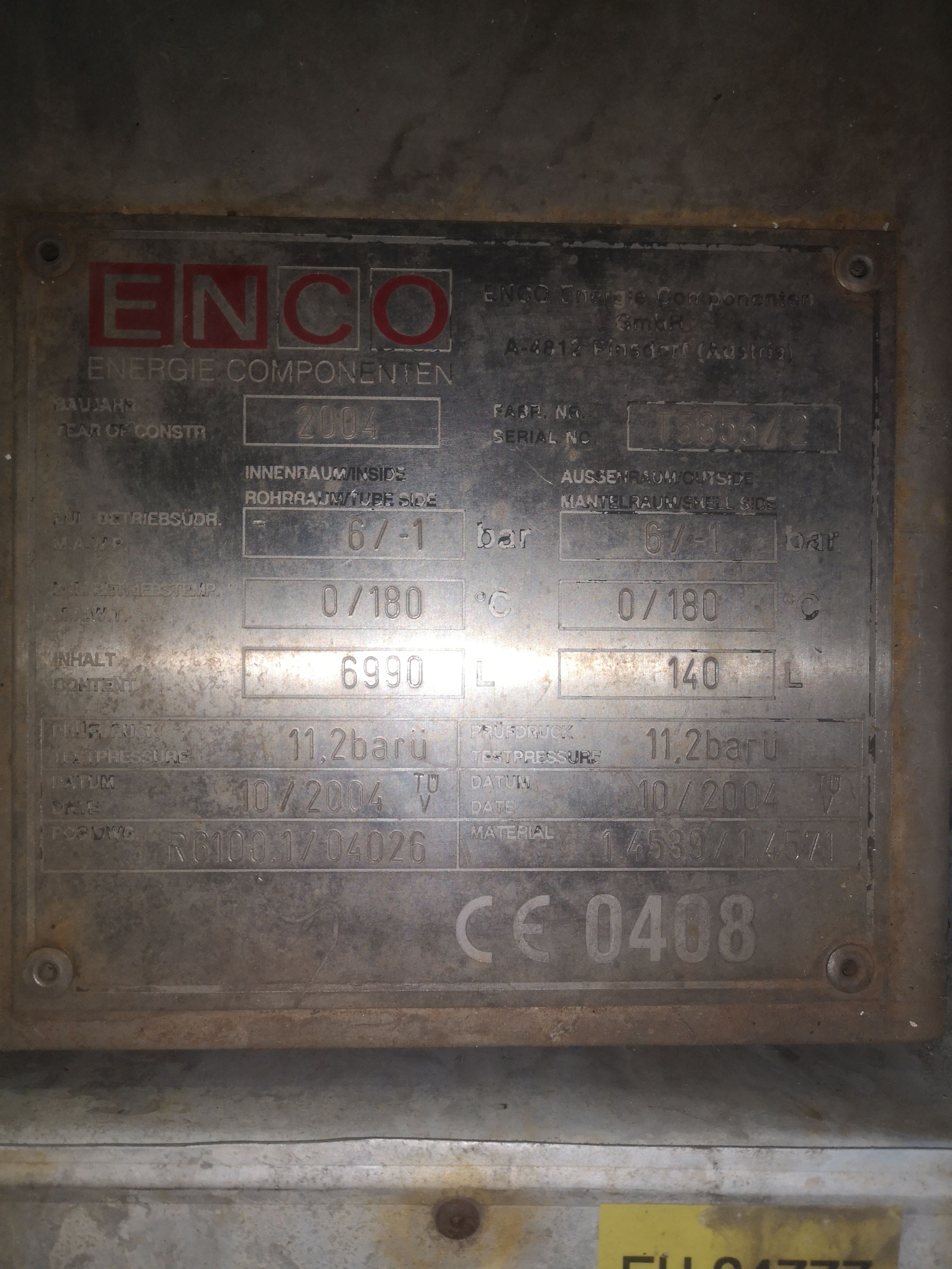  Batch-Type Agitated Reactor 7,000 L (1,850 gallons) Stainless Steel Austenitic For Sale - IPP# 228314