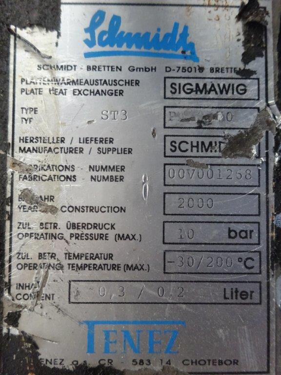  Stainless Steel 316 Plate and Frame Heat Exchanger 0.2 m² (2.2 ft²) For Sale - IPP# 220407