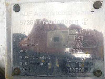 Stainless Steel Austenitic ADF Apparatebau GmbH  Tank - IPP# 220559
