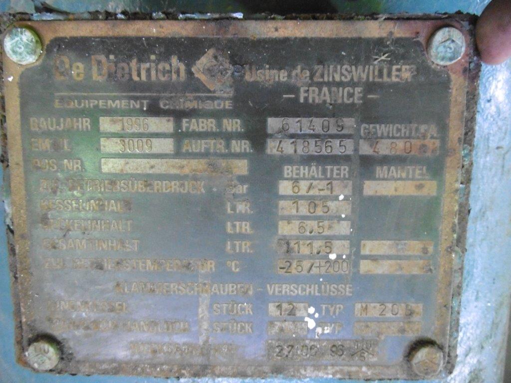 Glasslined DeDietrich 418565 Tank - IPP# 220513