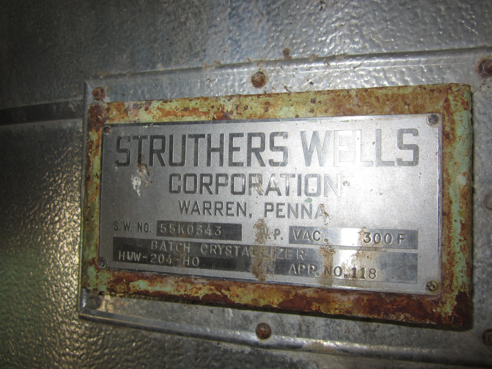 Stainless Steel 321 Struthers Wells Inc. Tank - IPP# 220770