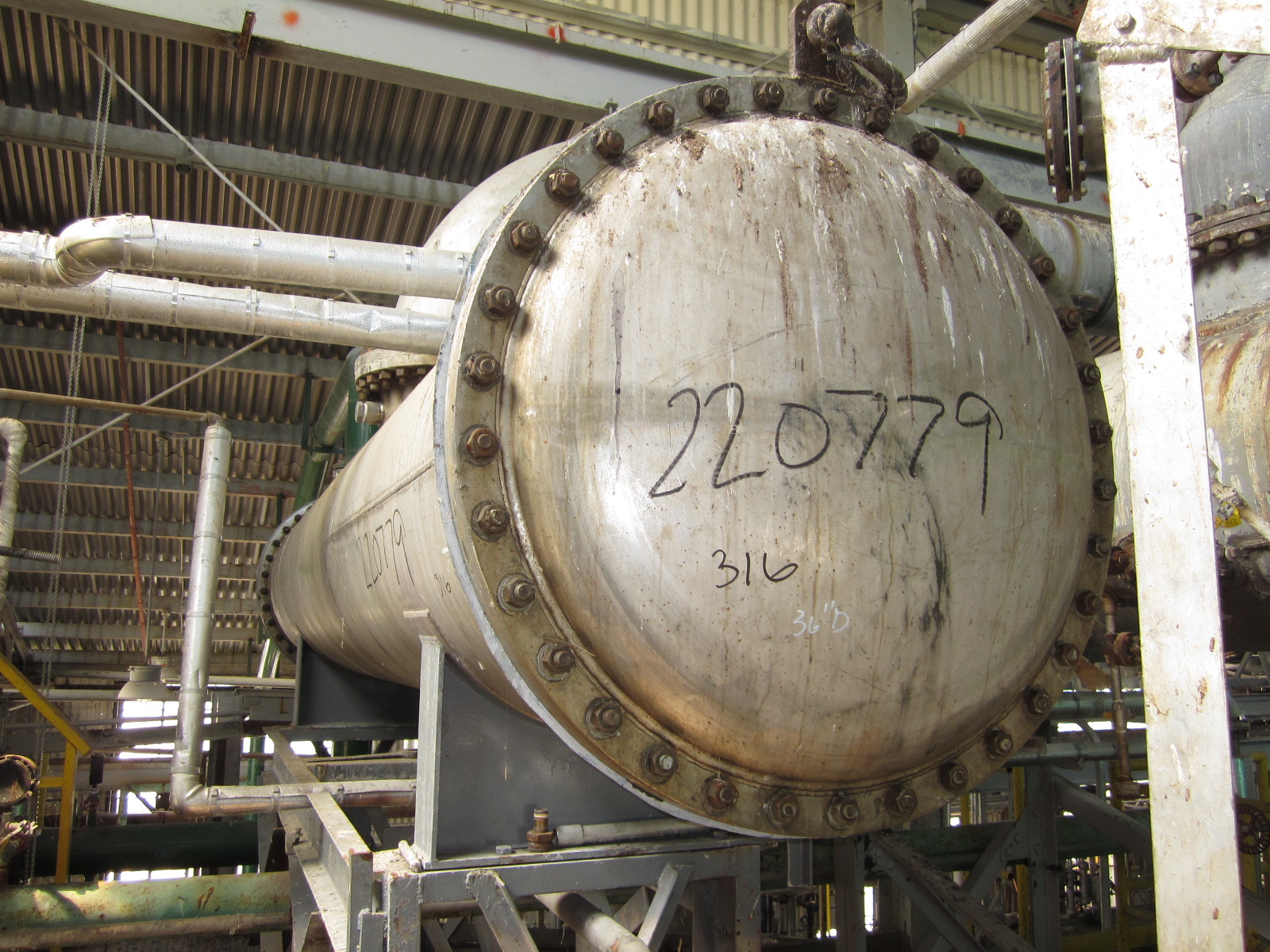 Stainless Steel 316 Buffalo Technologies, (Blaw-Knox) 12-57230-01 Shell and Tube Heat Exchanger - IPP# 220779