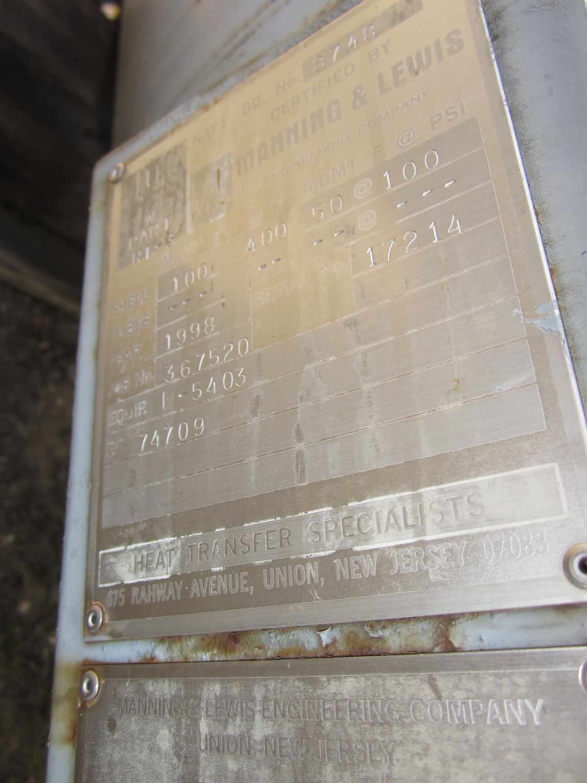 Stainless Steel 304 Shell and Tube Heat Exchanger - IPP# 220721