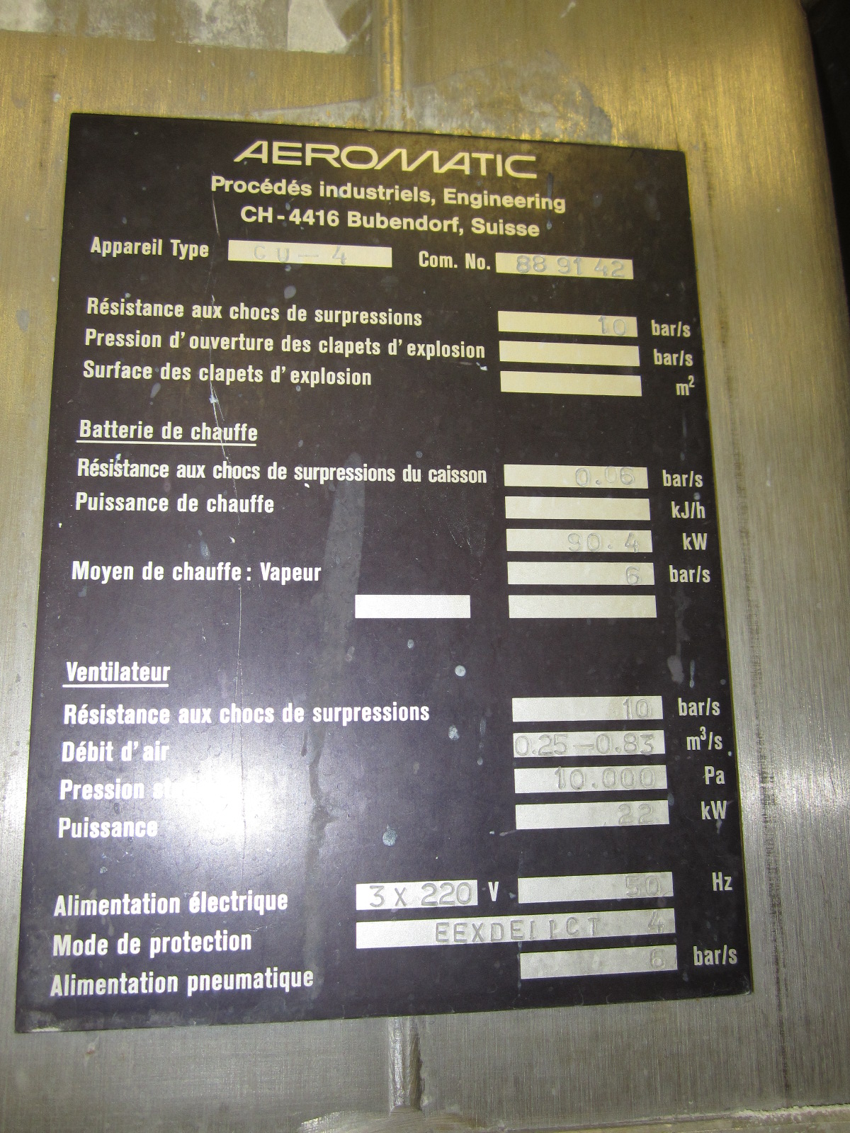 Stainless Steel 316 Aeromatic-Fielder AG Aerocoater Model CU-4 Dryer-Fluid Bed - IPP# 220885