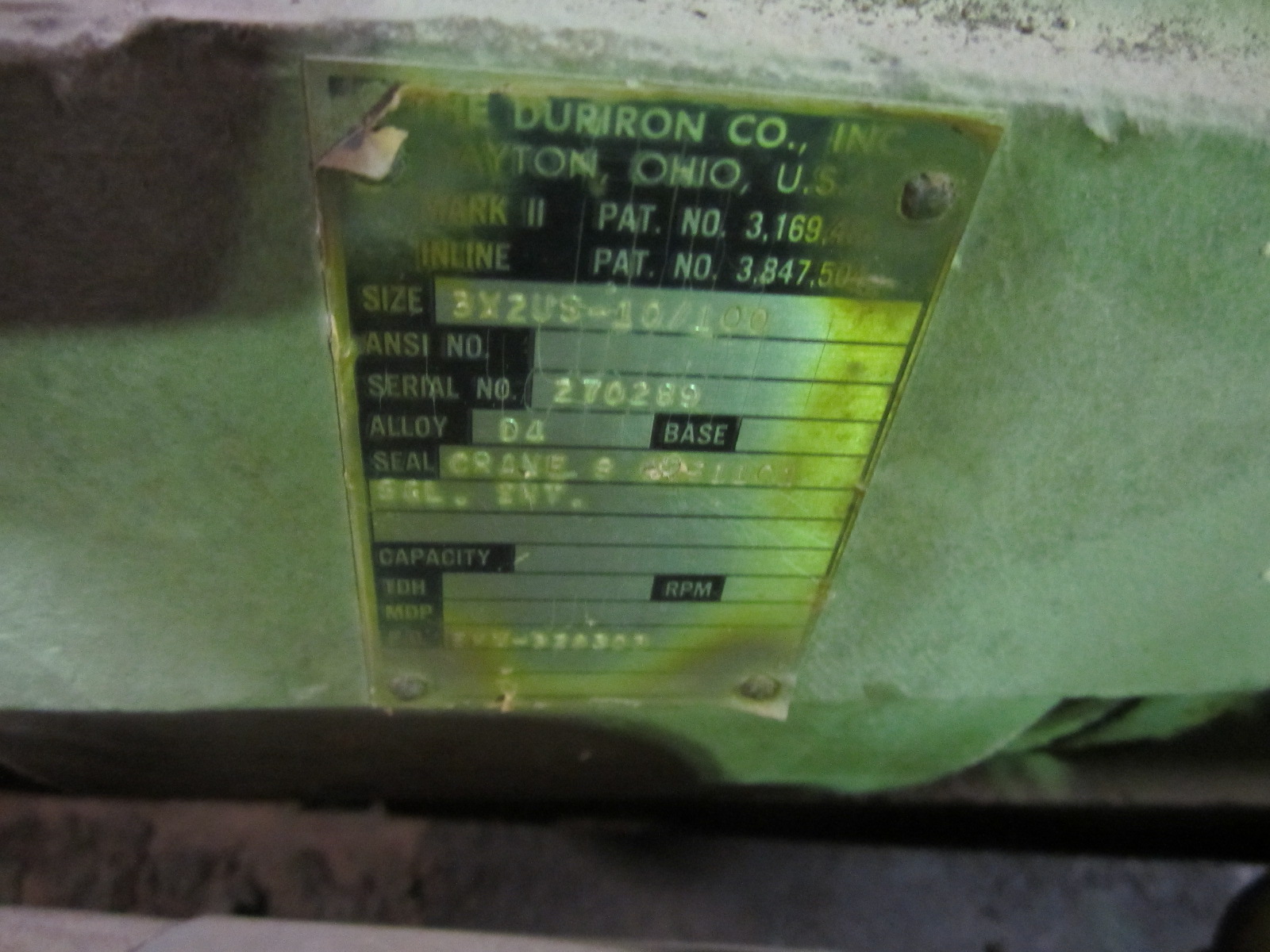 Stainless Steel 316 Durco Centrifugal Pump - IPP# 220978