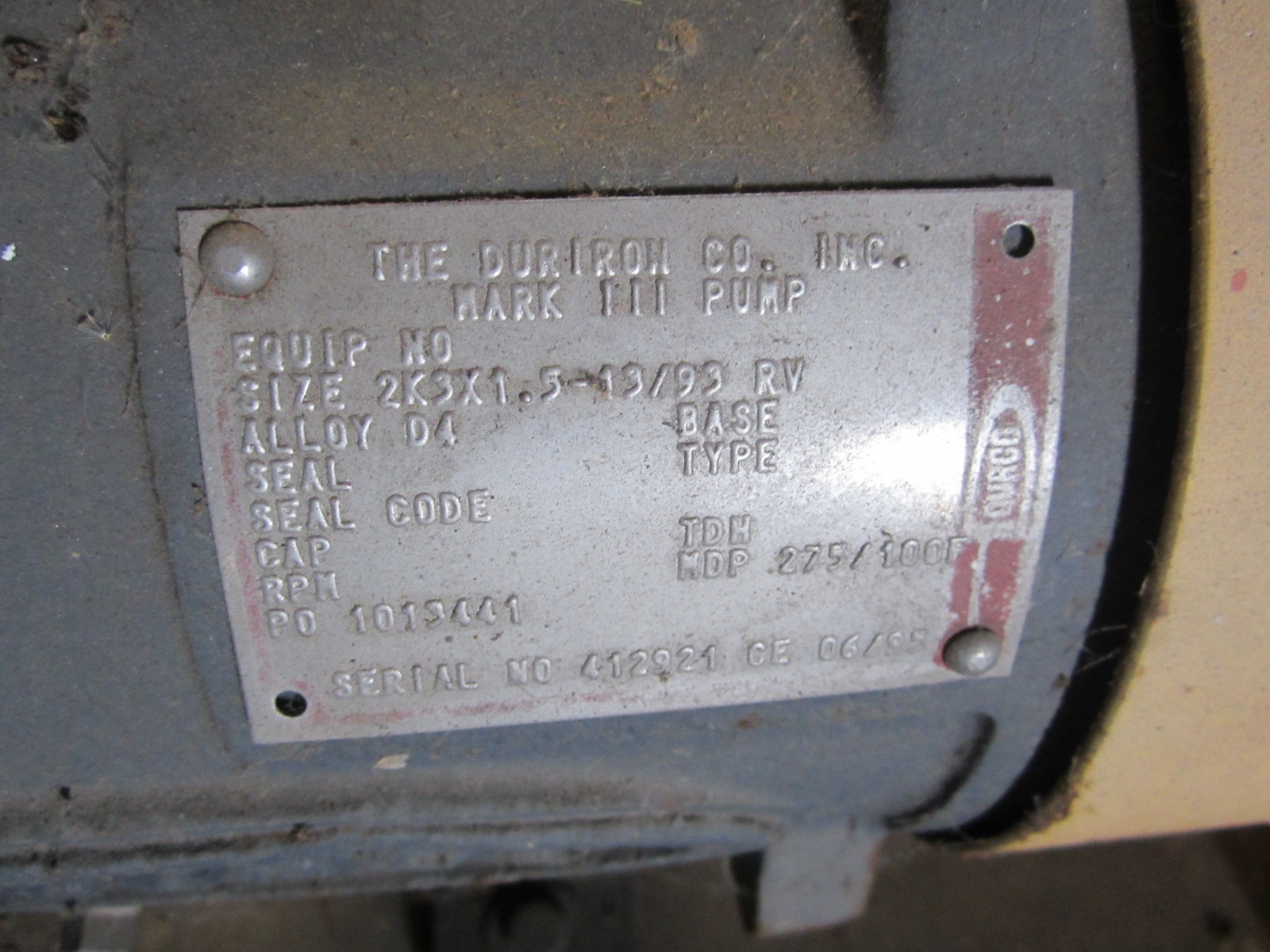 Durco Centrifugal Pump - IPP# 220984