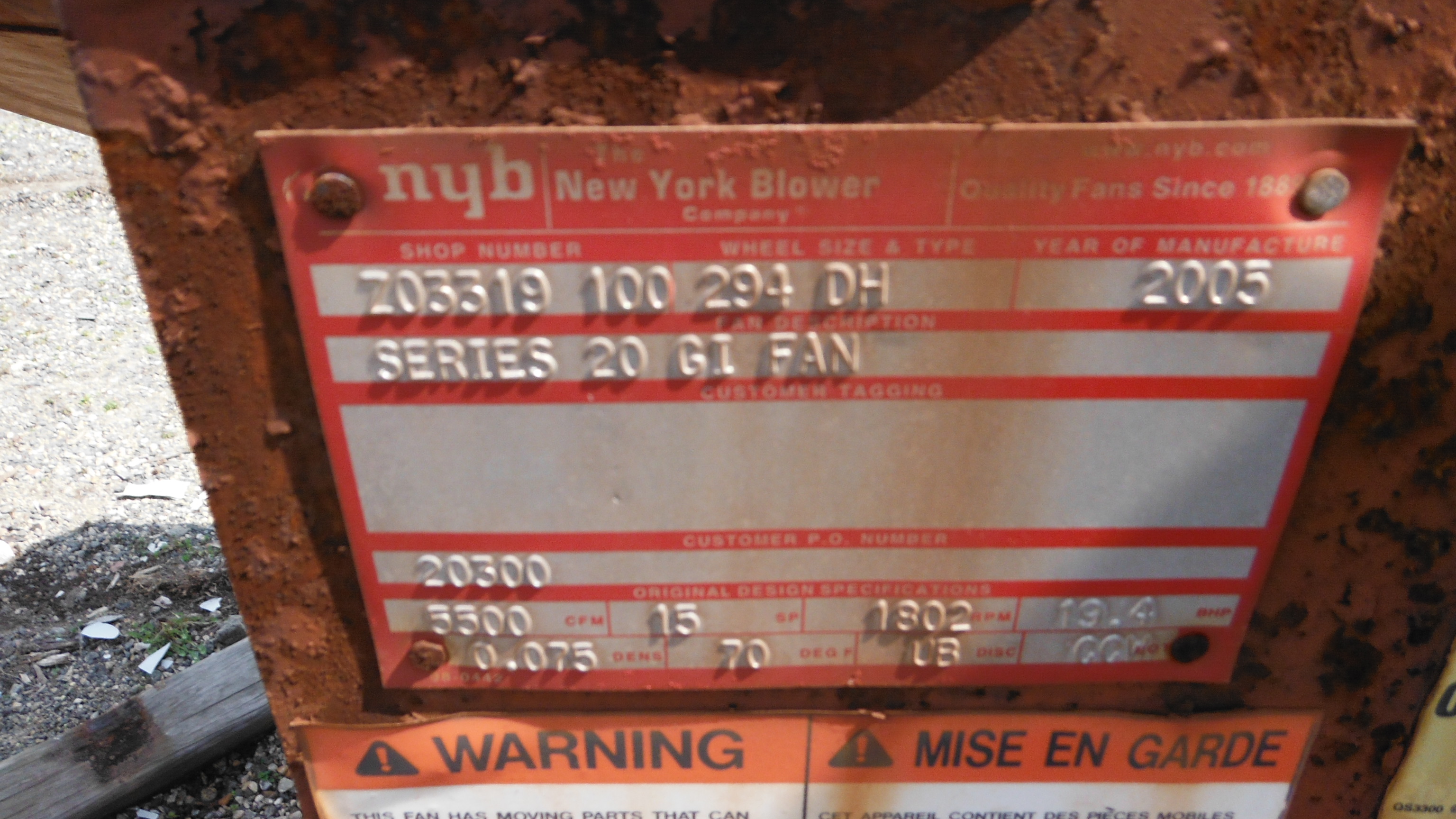  Carbon Steel  Blower 9,345 m3/h (5,500 CFM) For Sale - IPP# 221192