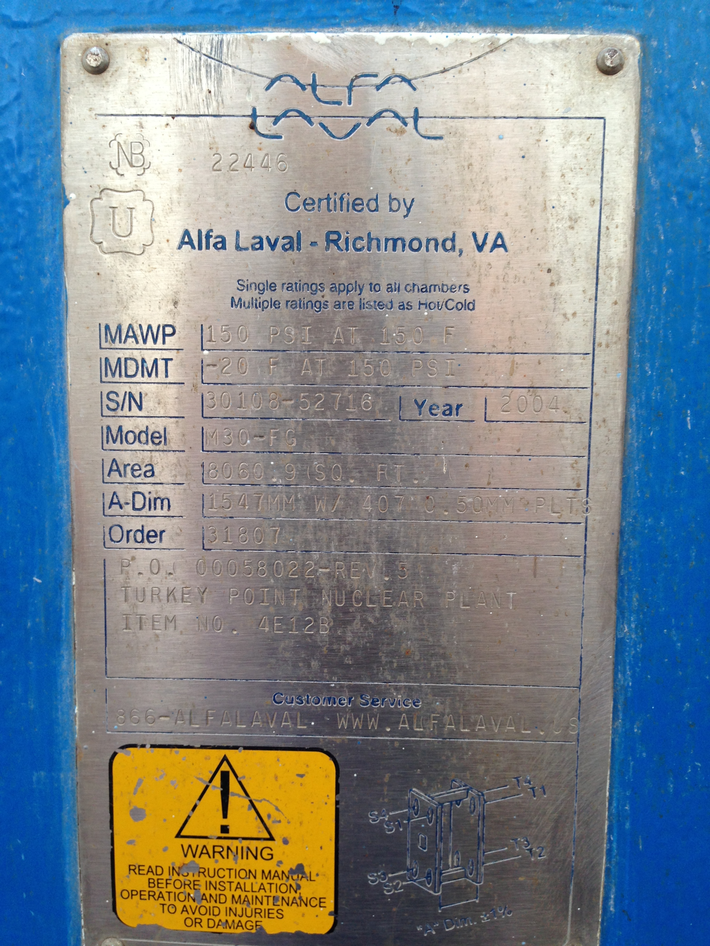 Titanium Plate and Frame Heat Exchanger - IPP# 221366