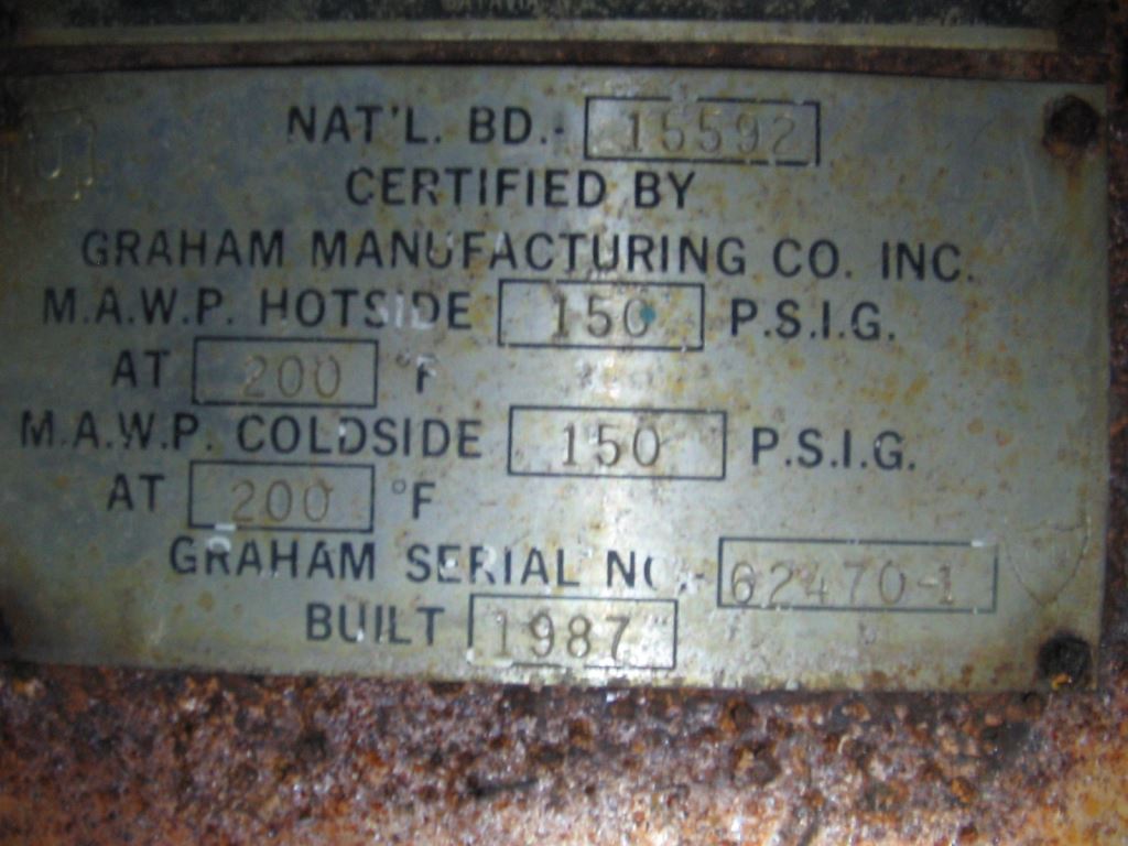 Stainless Steel 304 Graham UF-60 Plate and Frame Heat Exchanger - IPP# 221322