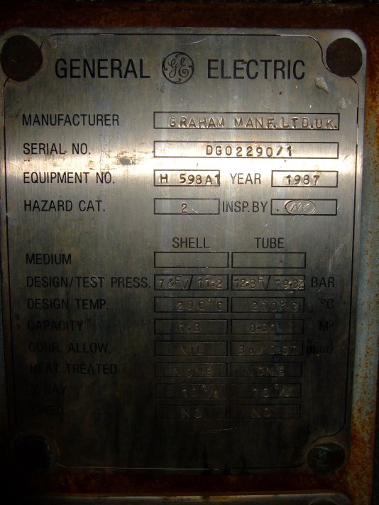 Stainless Steel 316 Graham Manf ltd AXU-644-3698 Shell and Tube Heat Exchanger - IPP# 221566