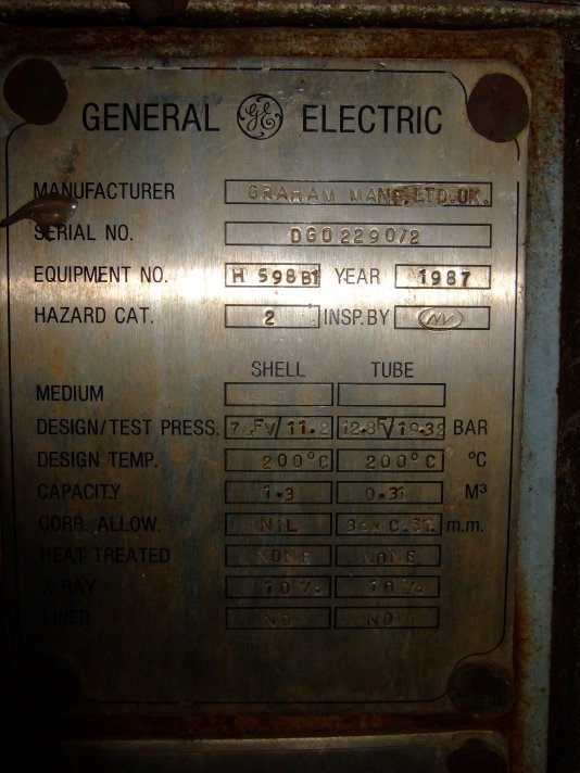 Stainless Steel 316 Graham Manf ltd AXU-644-3698 Shell and Tube Heat Exchanger - IPP# 221567