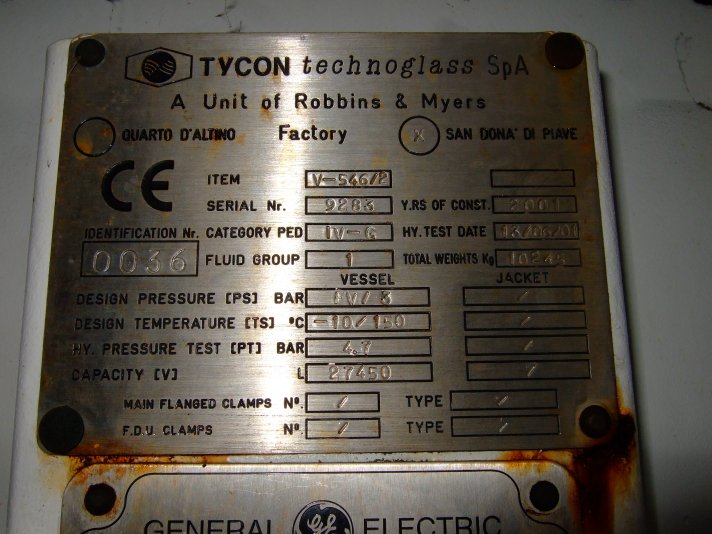 Glasslined Tycon  Tank - IPP# 221623