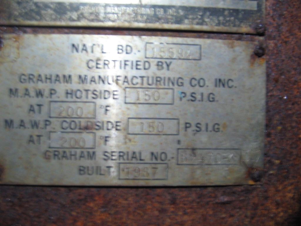 Stainless Steel 304 Graham UF-60 Plate and Frame Heat Exchanger - IPP# 222017