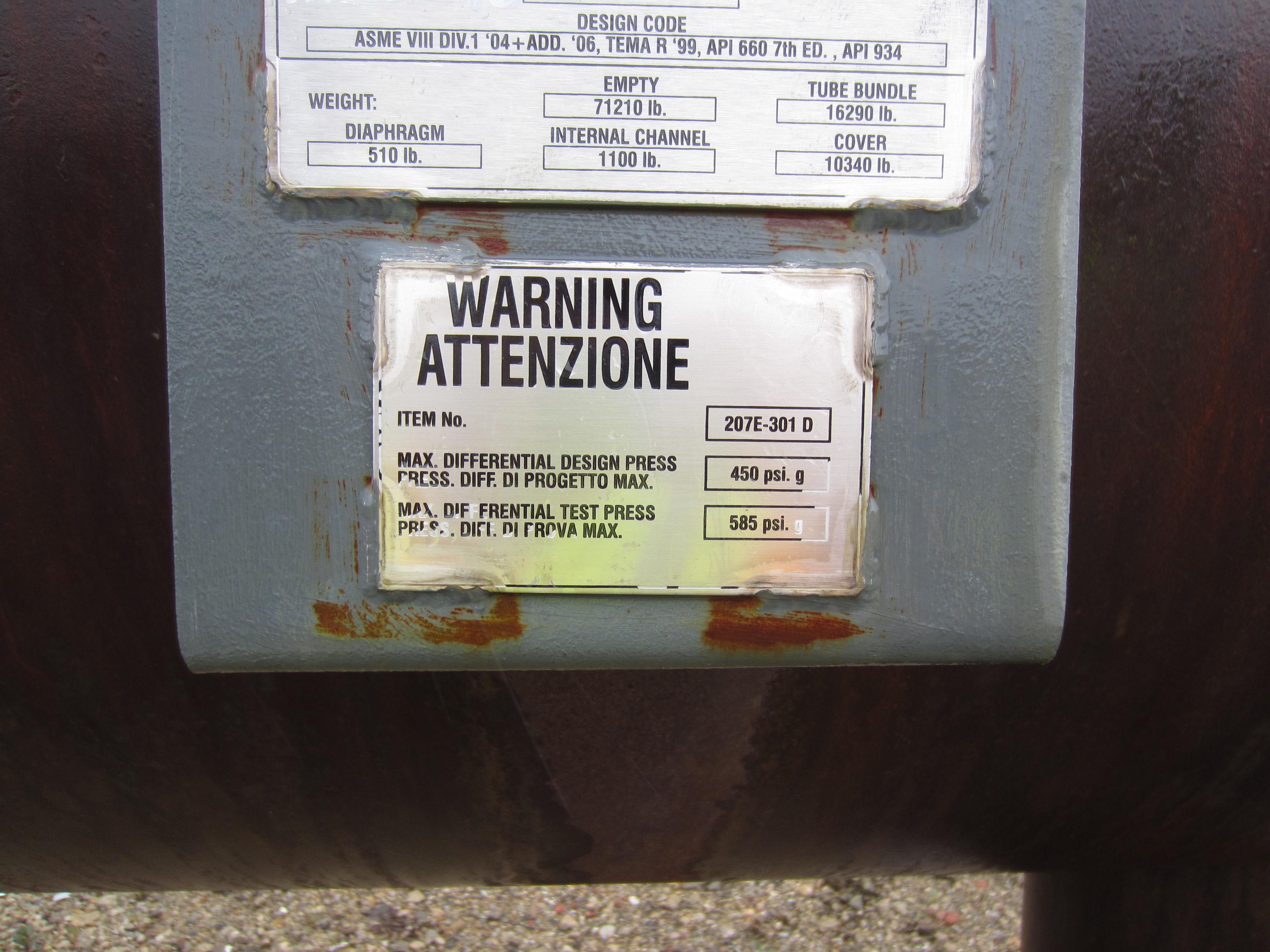 Unused Stainless Steel 321 Shell and Tube Heat Exchanger - IPP# 222196