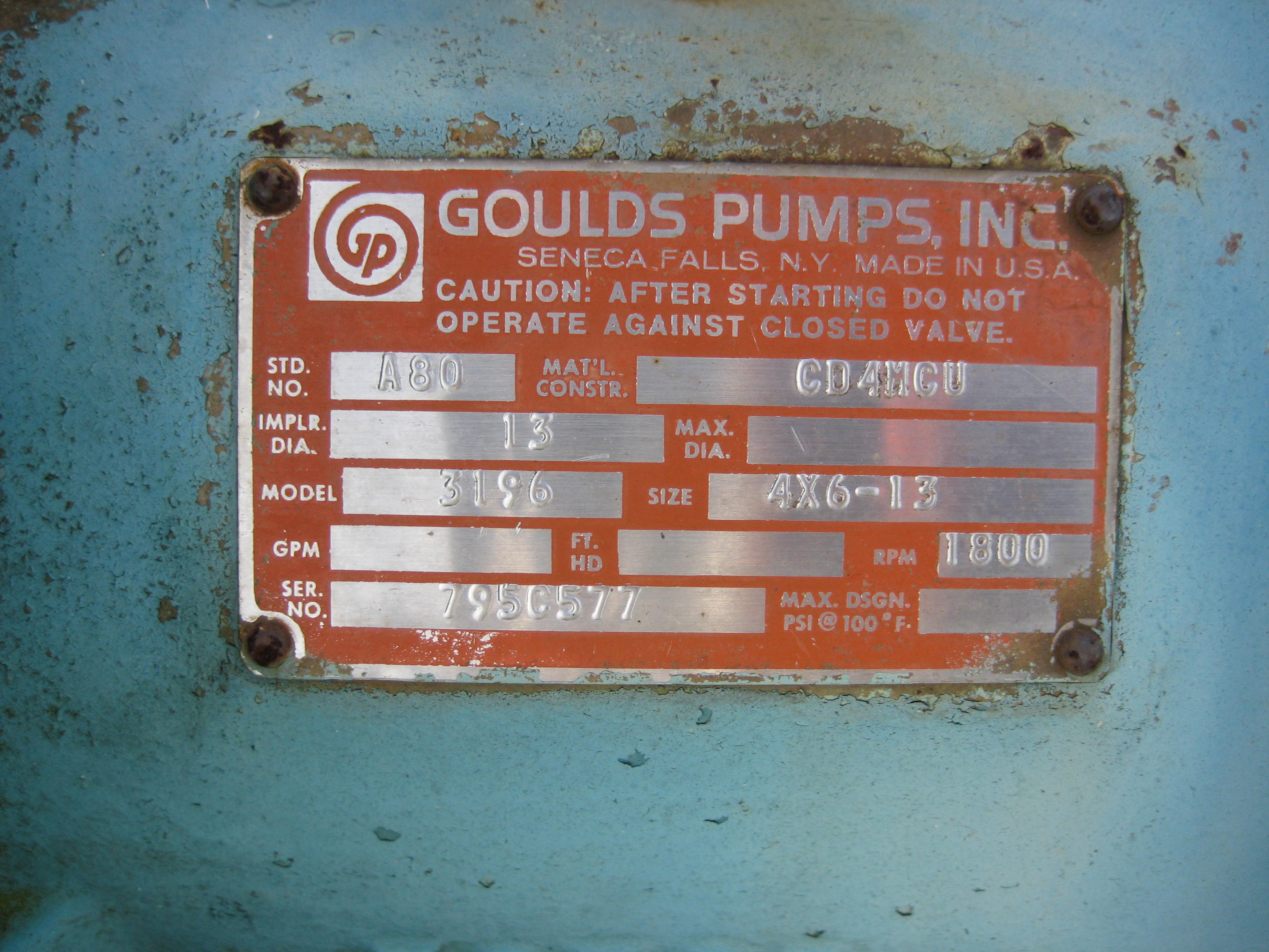 Duplex Goulds ITT 3196 Centrifugal Pump - IPP# 222552