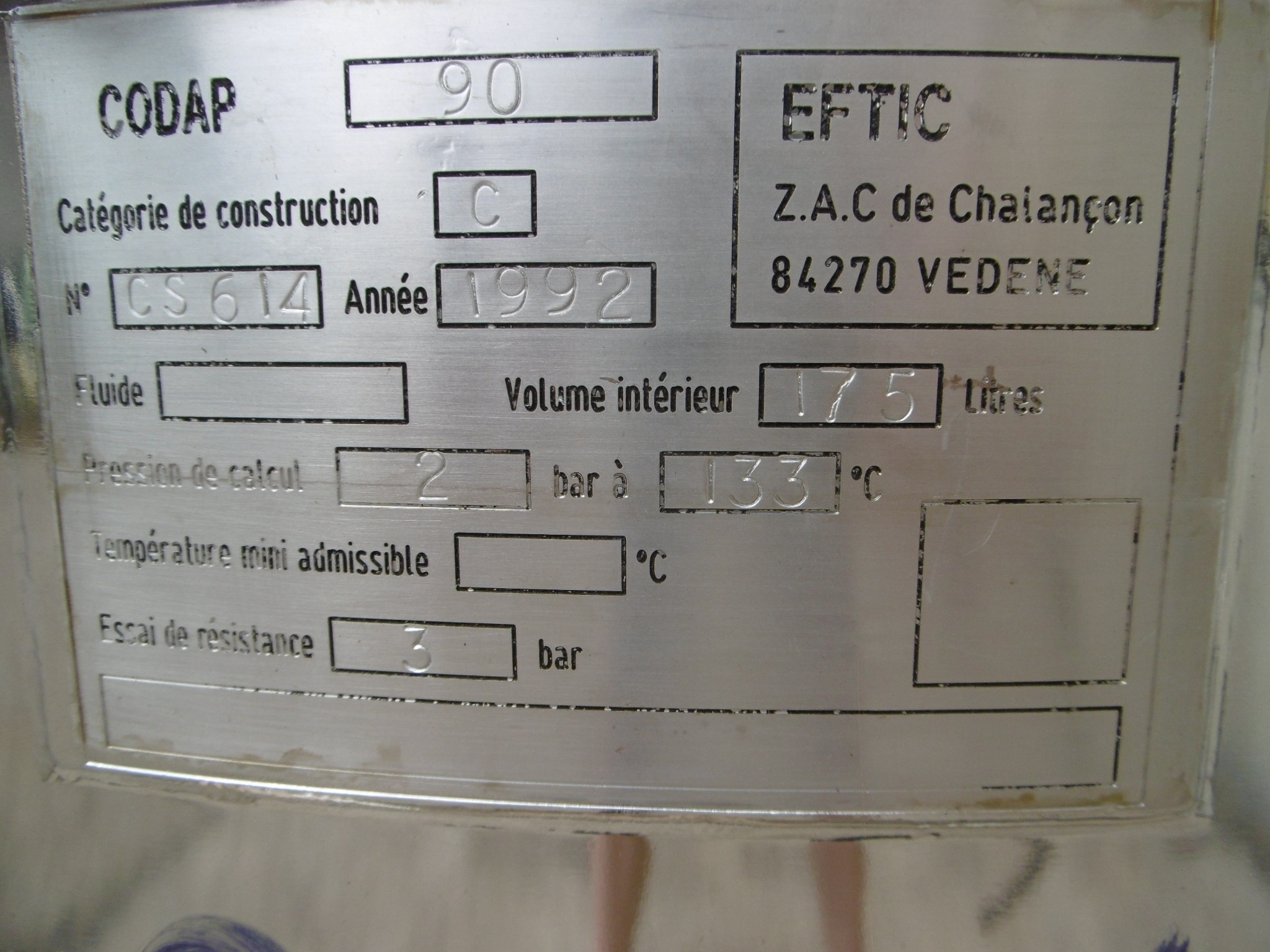 Stainless Steel 316 EFTIC  Tank - IPP# 222940