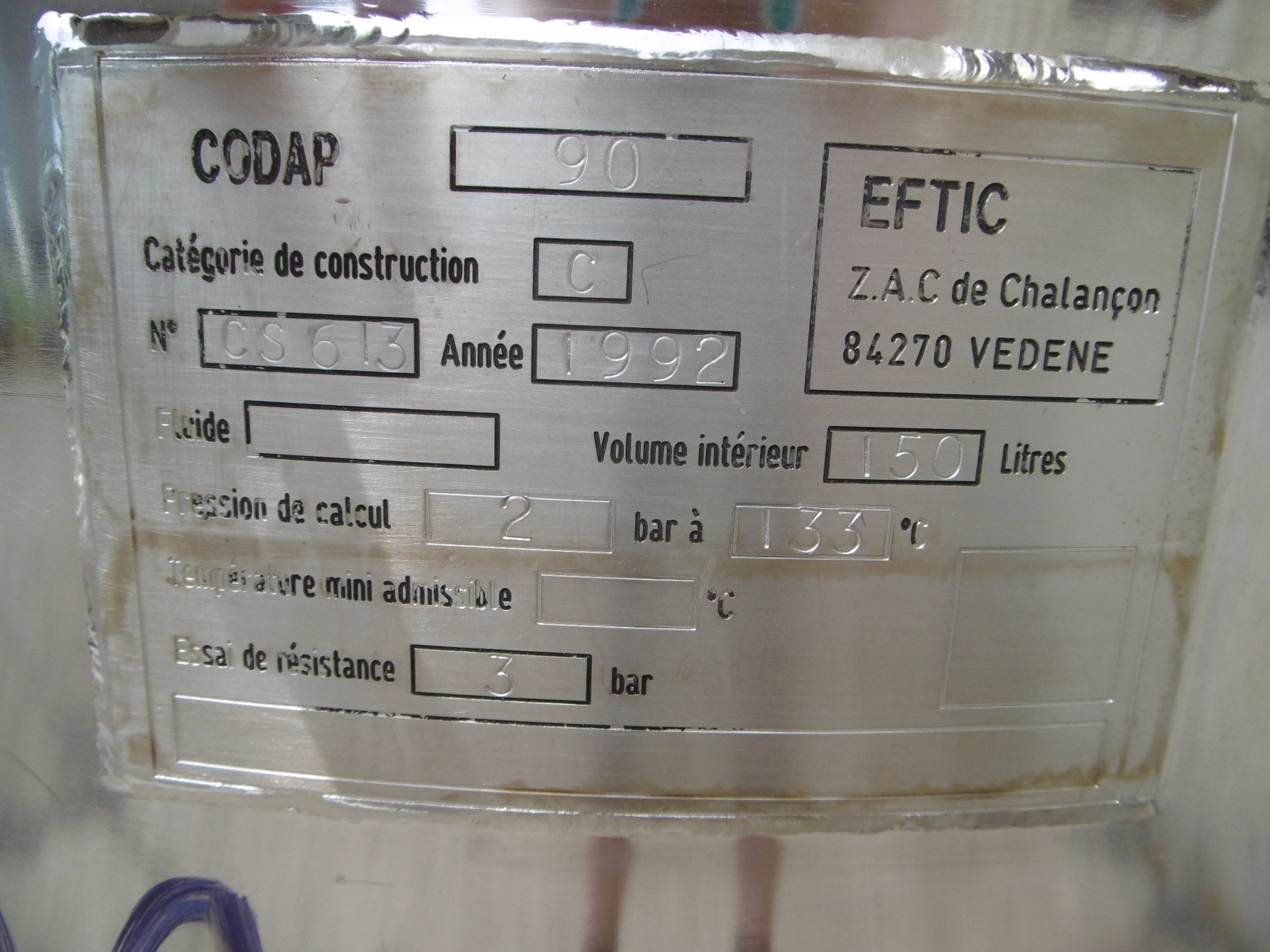 Stainless Steel 316 EFTIC  Tank - IPP# 222941