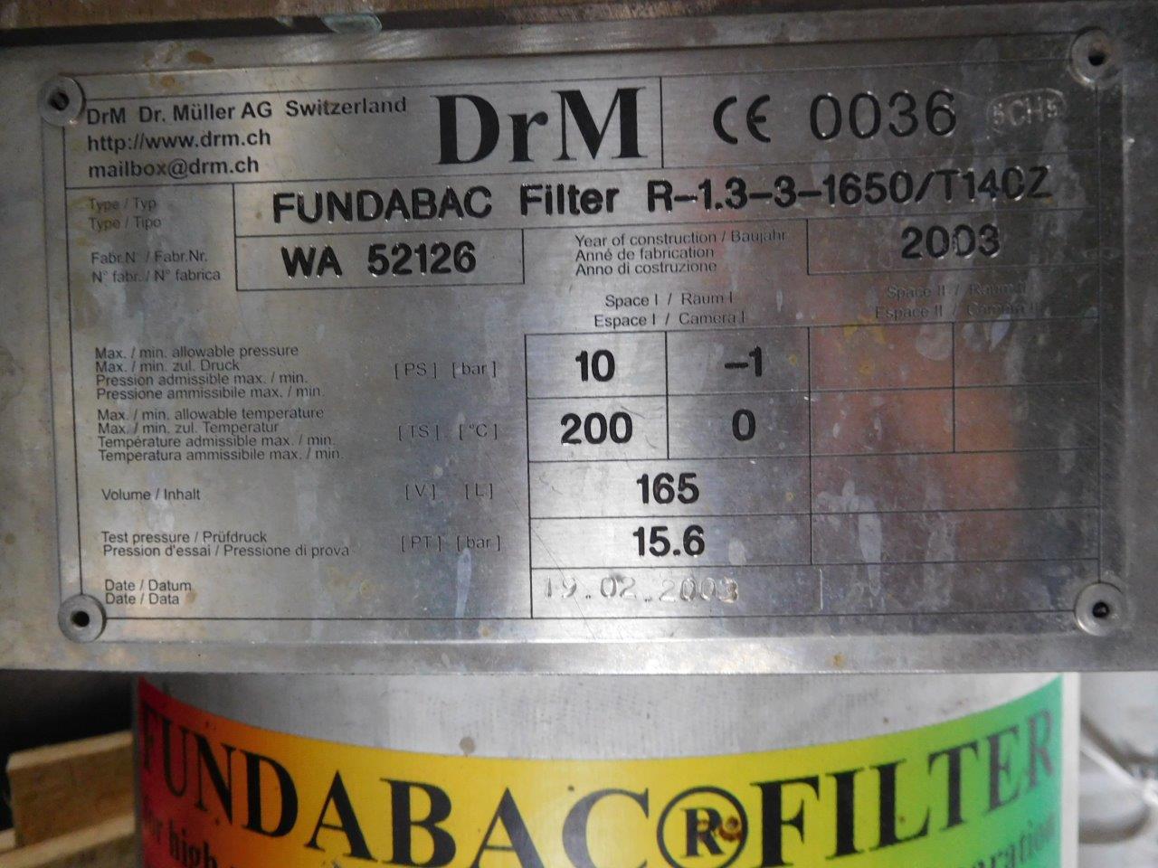 Stainless Steel 316 Dr. M R-1.3-3-1650/T140Z Pressure Leaf Filter - IPP# 222965