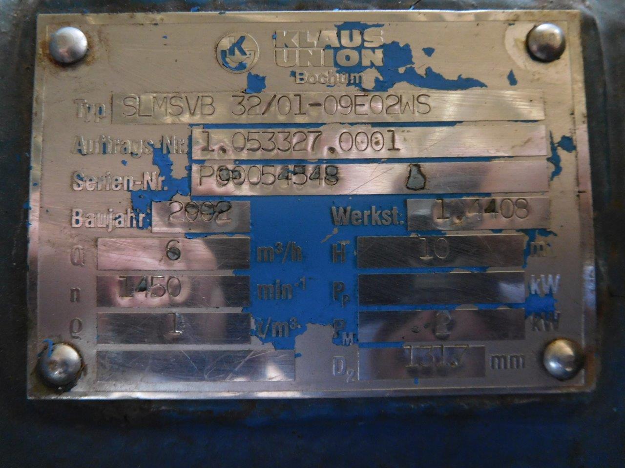  Centrifugal Pump 6 m3/h (26.4 GPM) Stainless Steel Other For Sale - IPP# 222991