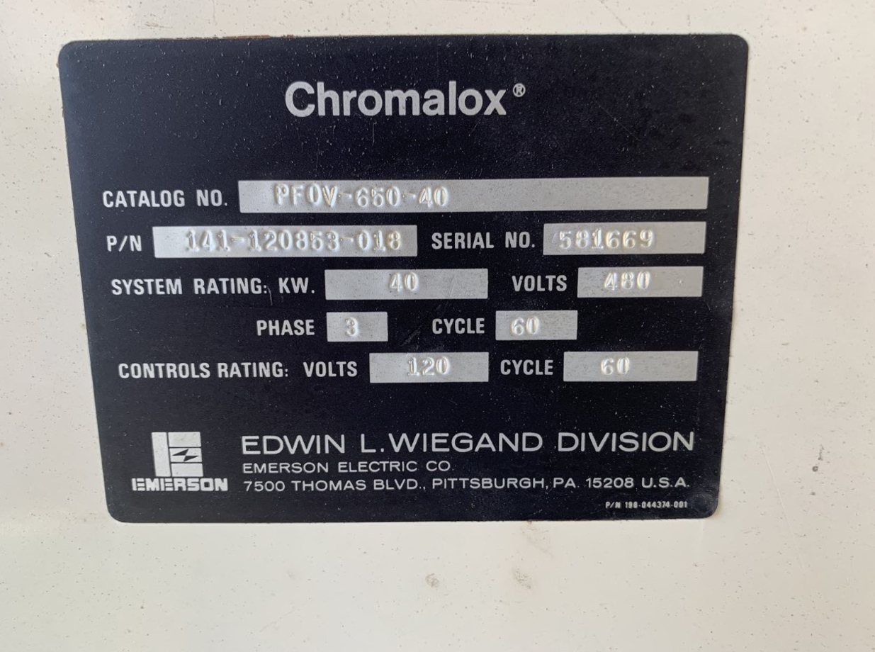 Carbon Steel Chromalox Hot Oil Boiler - IPP# 234972