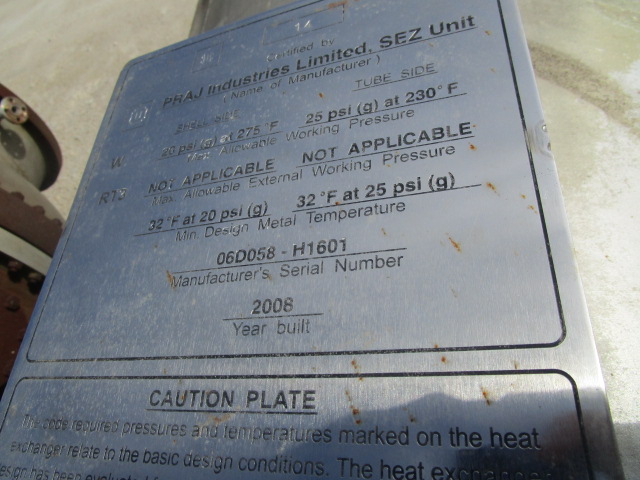 Unused Shell and Tube Heat Exchanger 178 m² (1,900 ft²) Stainless Steel 304 For Sale - IPP# 235342